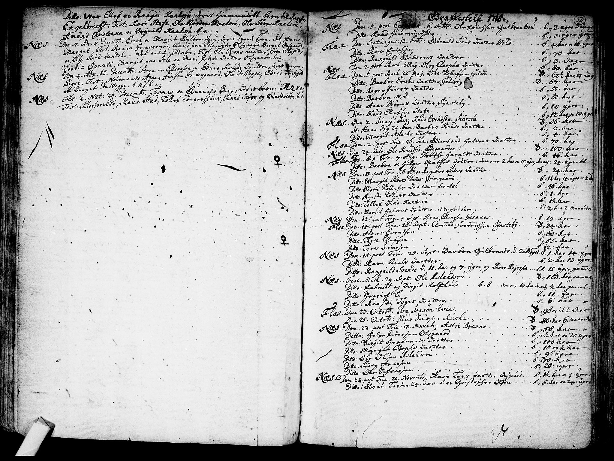 Nes kirkebøker, SAKO/A-236/F/Fa/L0002: Parish register (official) no. 2, 1707-1759, p. 52