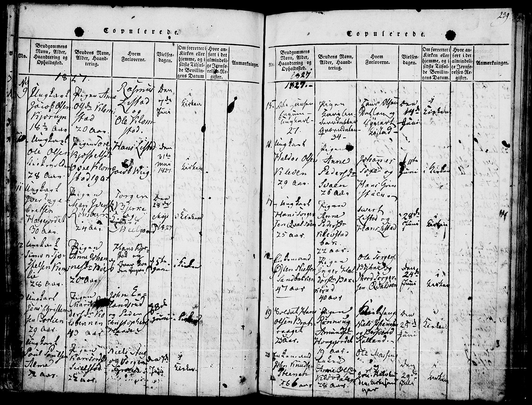 Fron prestekontor, SAH/PREST-078/H/Ha/Haa/L0002: Parish register (official) no. 2, 1816-1827, p. 239
