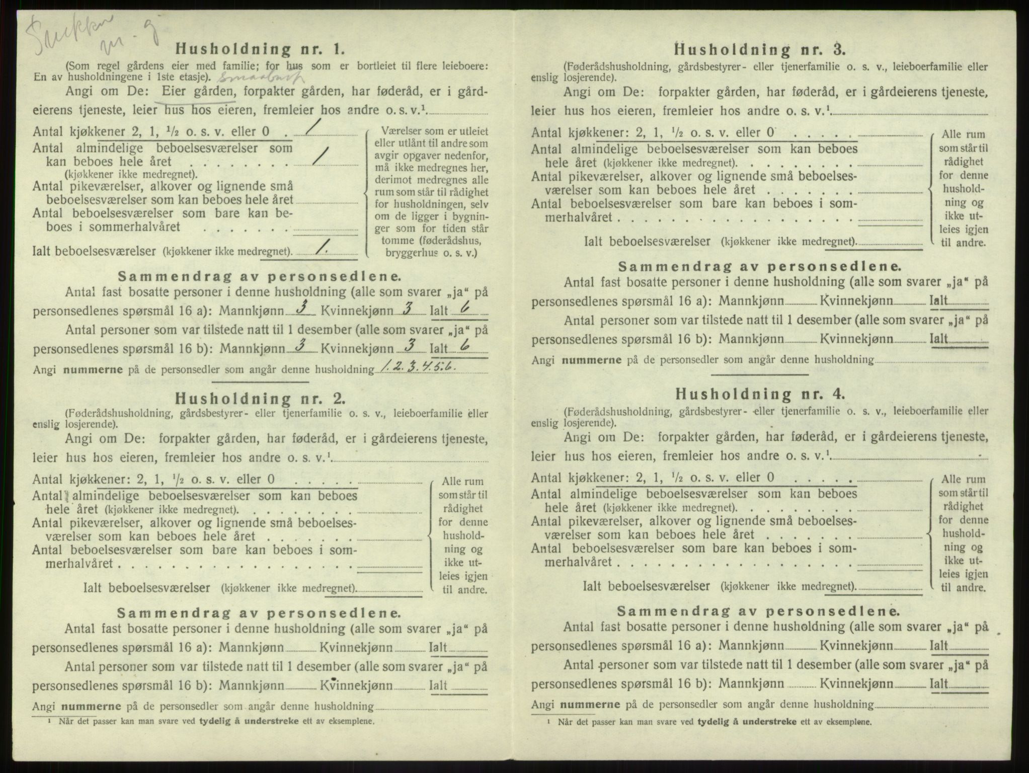 SAB, 1920 census for Førde, 1920, p. 725