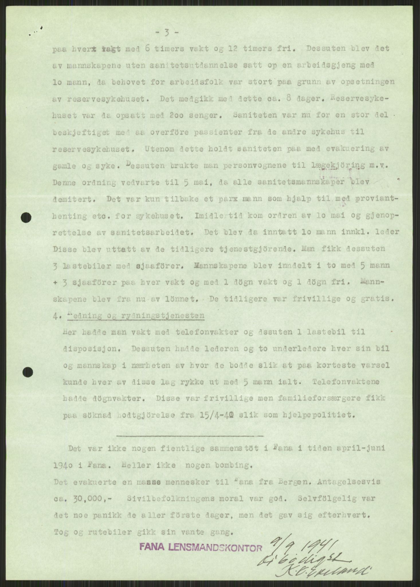 Forsvaret, Forsvarets krigshistoriske avdeling, AV/RA-RAFA-2017/Y/Ya/L0015: II-C-11-31 - Fylkesmenn.  Rapporter om krigsbegivenhetene 1940., 1940, p. 297