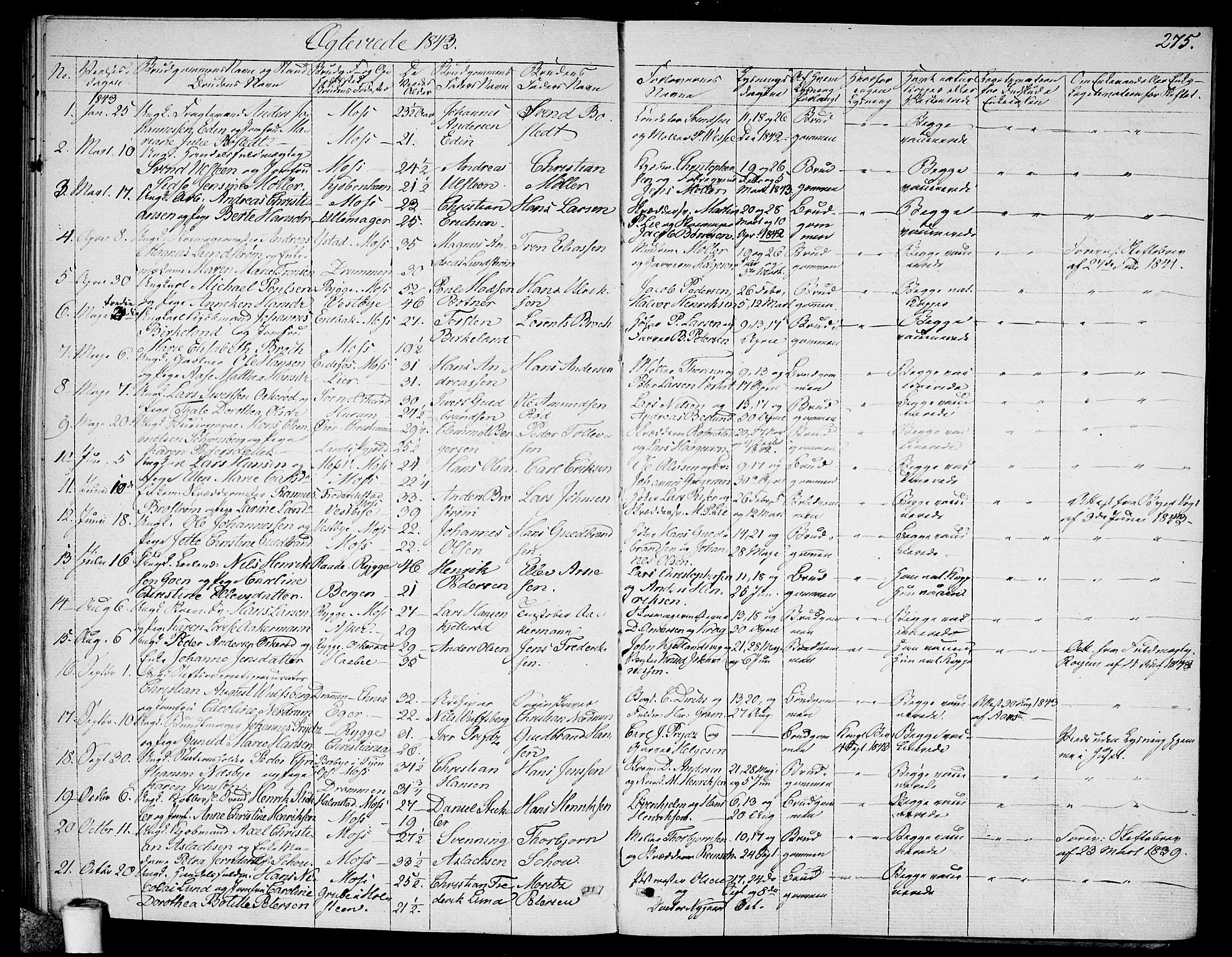 Moss prestekontor Kirkebøker, SAO/A-2003/F/Fa/L0006: Parish register (official) no. I 6, 1829-1844, p. 275
