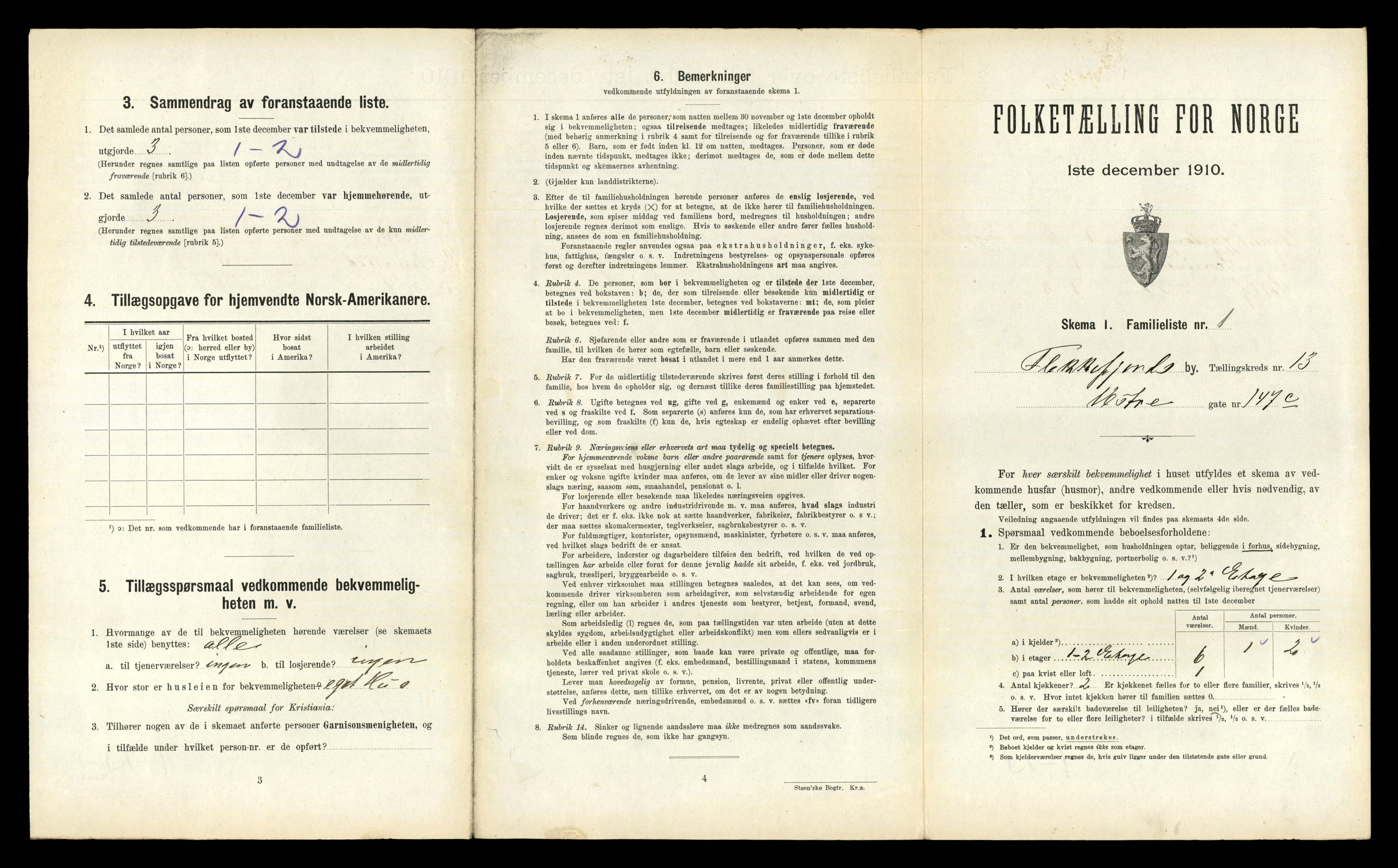 RA, 1910 census for Flekkefjord, 1910, p. 1190