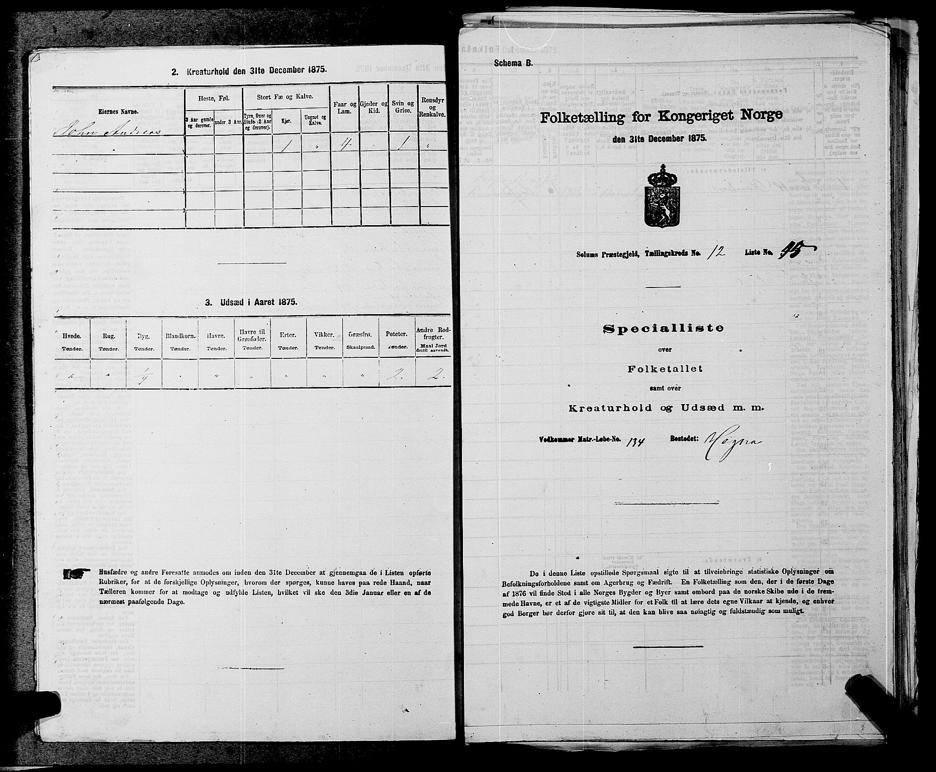 SAKO, 1875 census for 0818P Solum, 1875, p. 1788