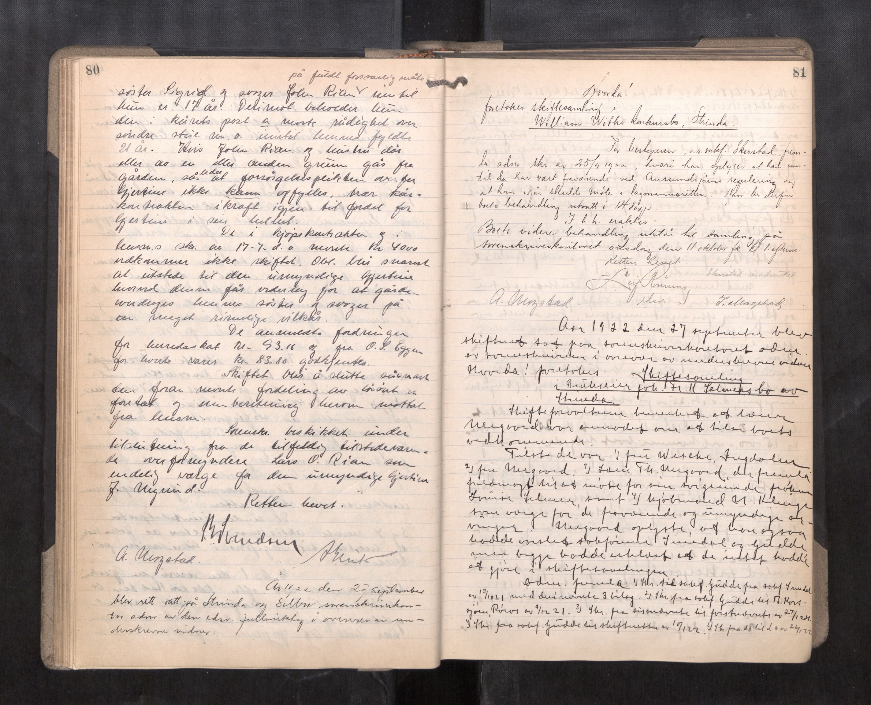 Strinda og Selbu sorenskriveri, AV/SAT-A-0015/3/3B/L0014: Skifteforhandlingsprot. 14, 1922-1924, p. 80-81