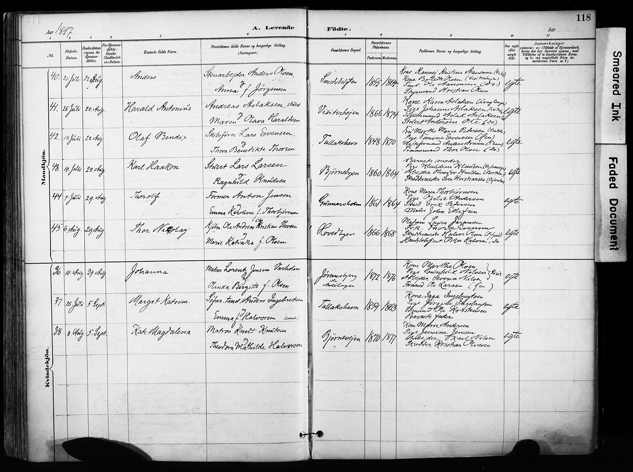 Kragerø kirkebøker, SAKO/A-278/F/Fa/L0013: Parish register (official) no. 13, 1887-1915, p. 118