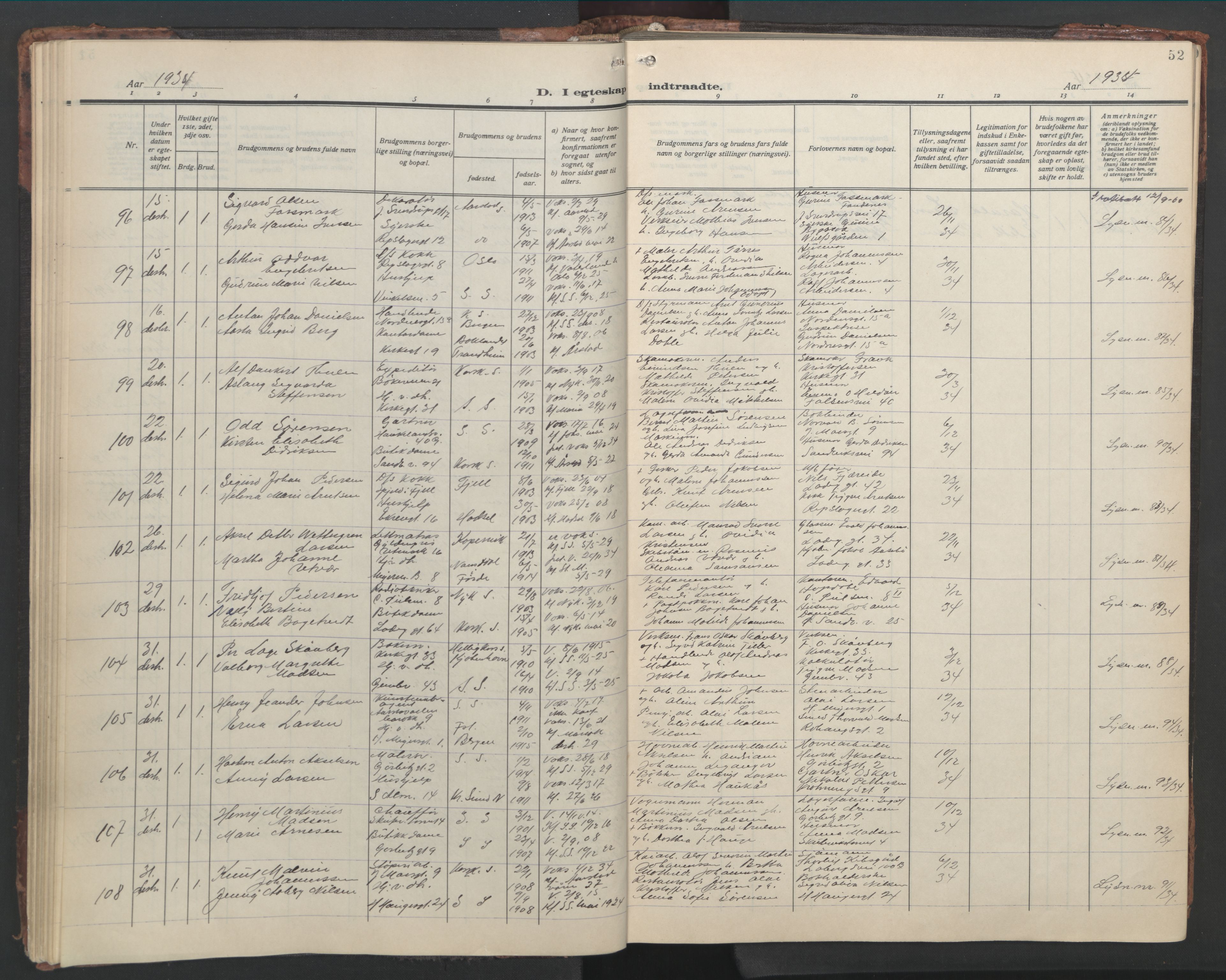 Sandviken Sokneprestembete, AV/SAB-A-77601/H/Hb/L0015: Parish register (copy) no. D 2, 1929-1953, p. 51b-52a