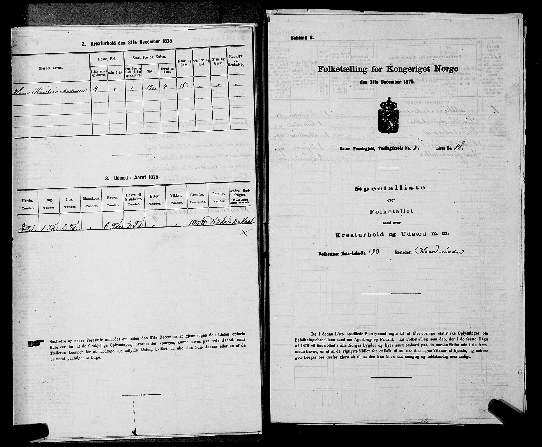 SAKO, 1875 census for 0715P Botne, 1875, p. 194