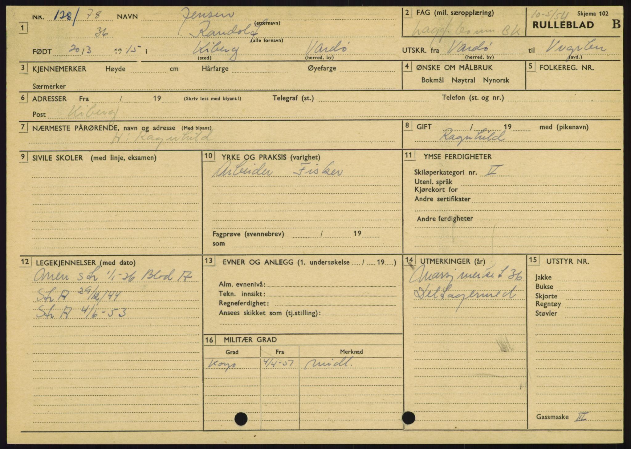 Forsvaret, Varanger bataljon, AV/RA-RAFA-2258/1/D/L0445: Rulleblad for menige født 1915-1916, 1915-1916, p. 90