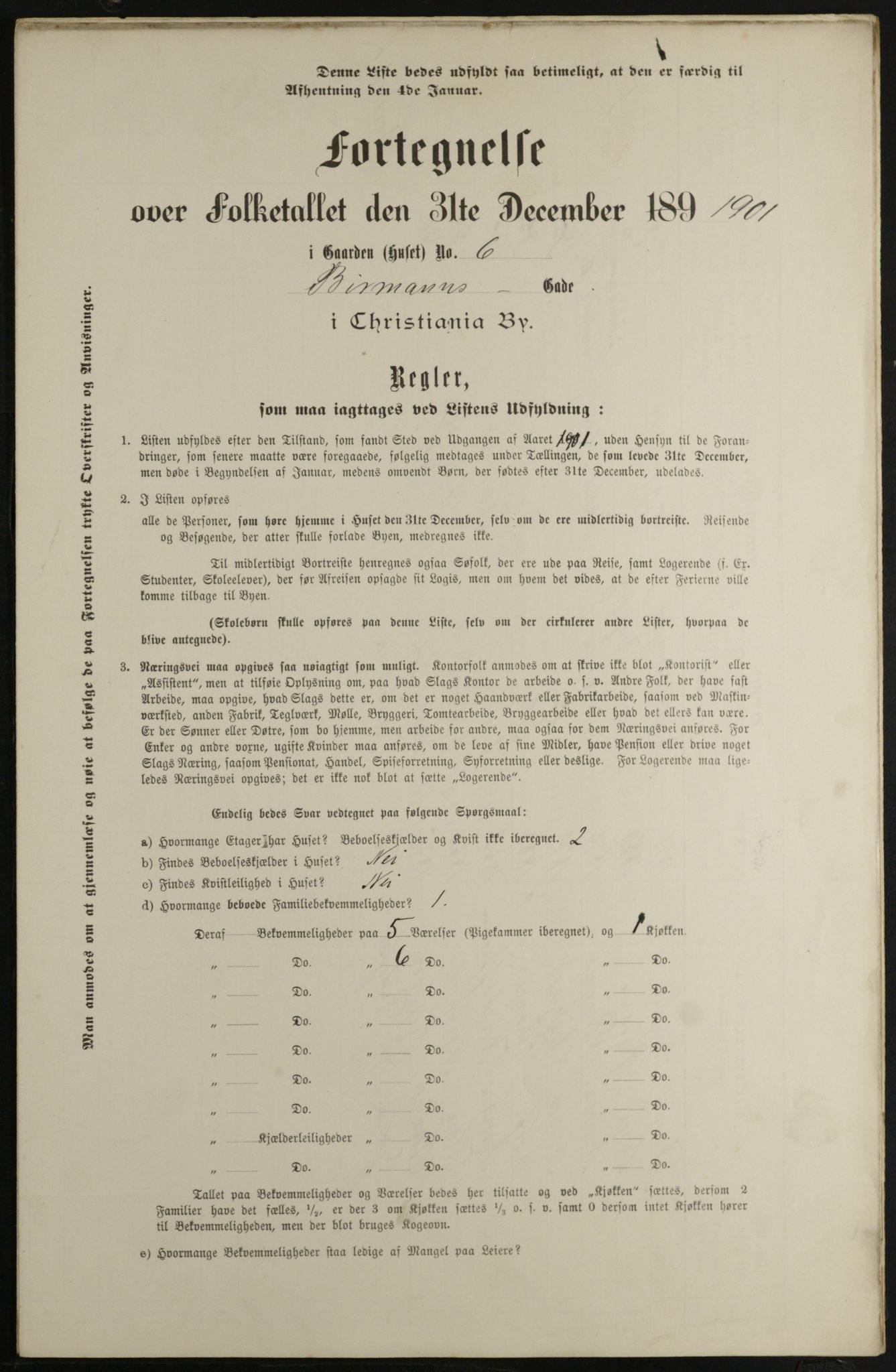 OBA, Municipal Census 1901 for Kristiania, 1901, p. 815