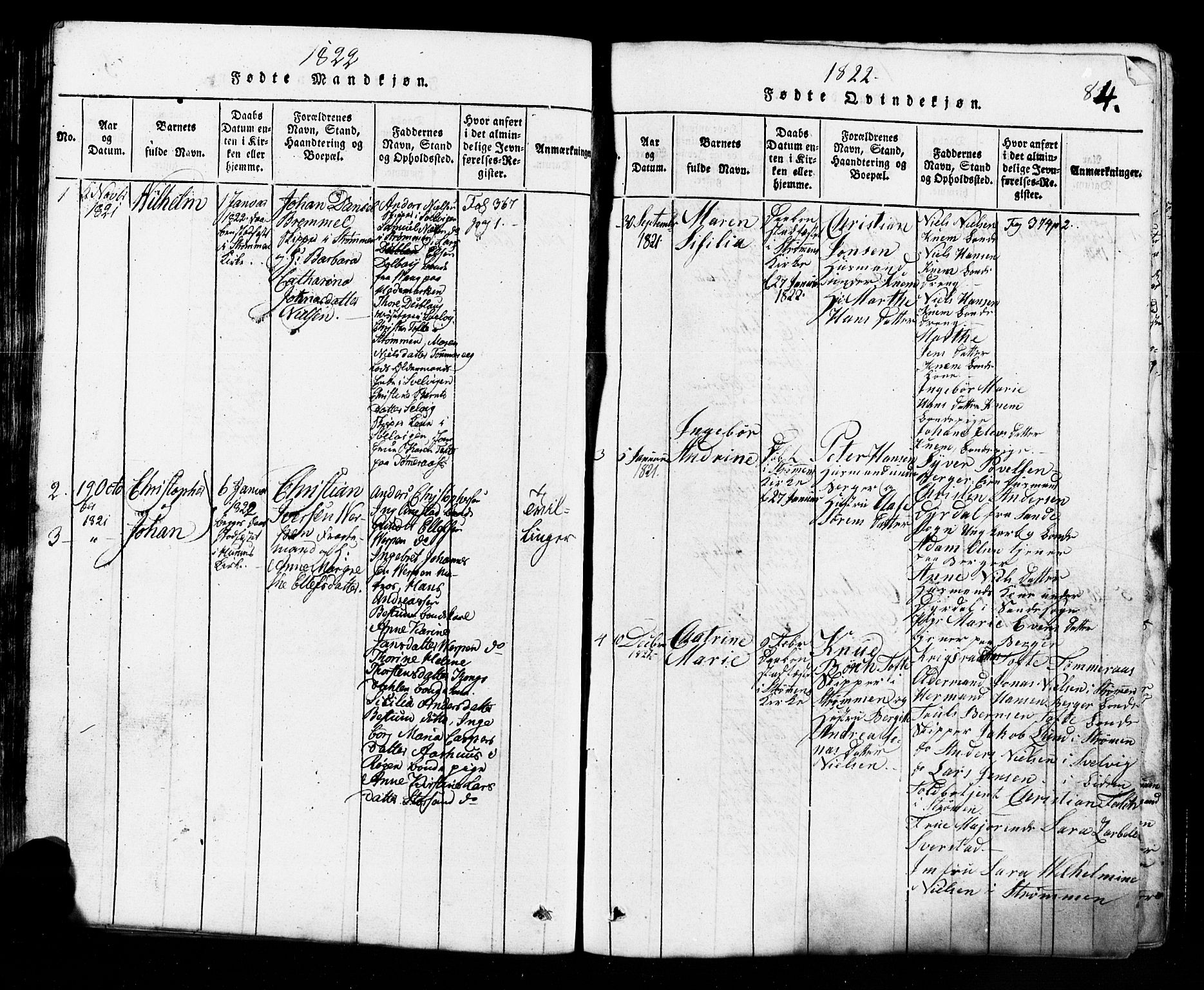 Hurum kirkebøker, AV/SAKO-A-229/G/Ga/L0001: Parish register (copy) no. I 1, 1816-1826, p. 84