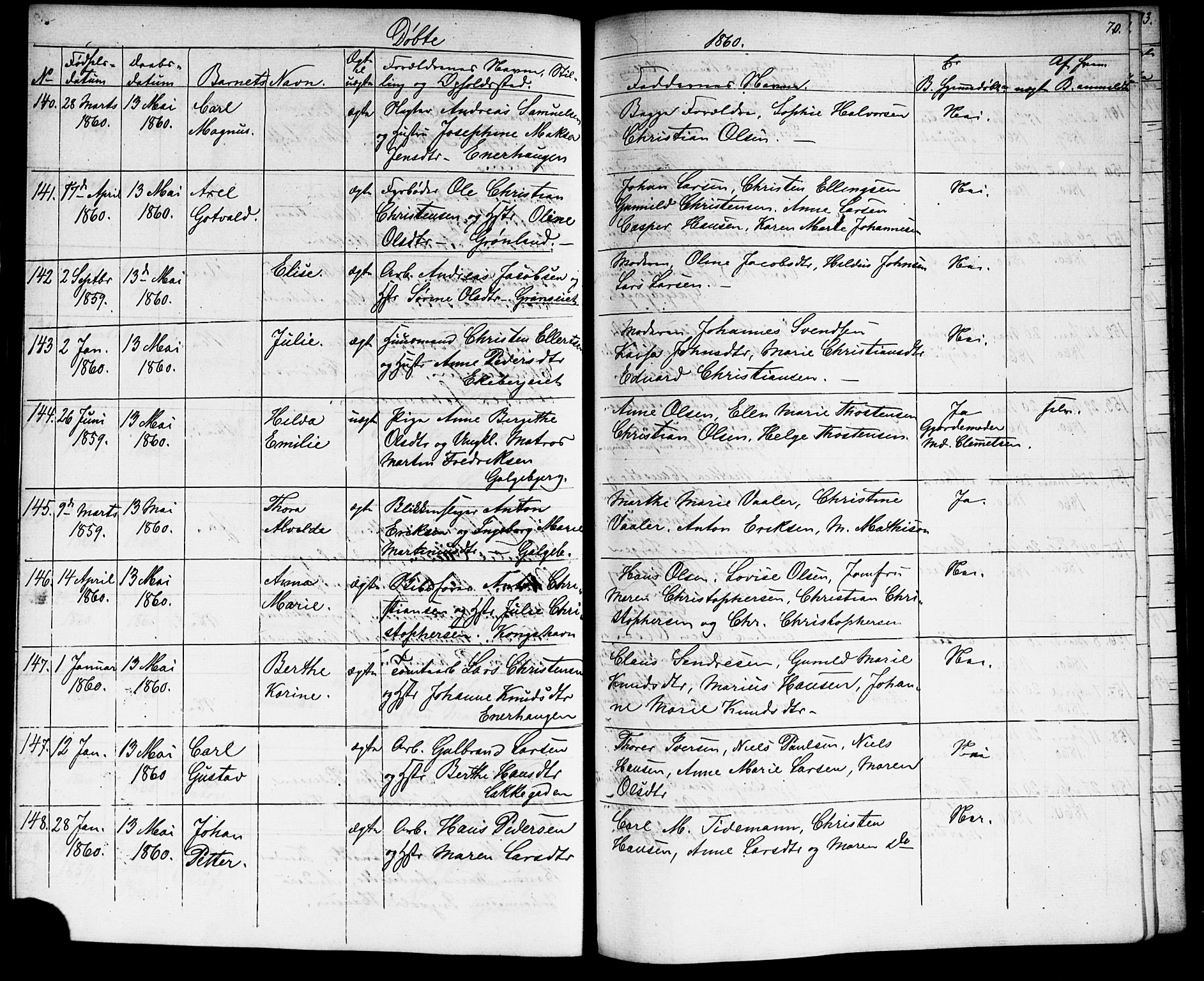 Grønland prestekontor Kirkebøker, SAO/A-10848/G/Ga/L0001: Parish register (copy) no. 1, 1859-1861, p. 70
