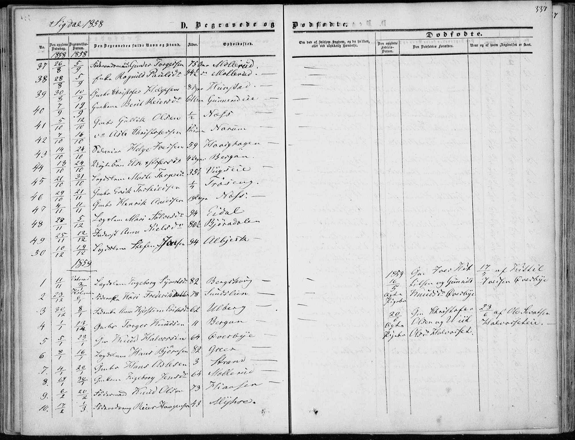 Sigdal kirkebøker, SAKO/A-245/F/Fa/L0008: Parish register (official) no. I 8, 1850-1859, p. 337
