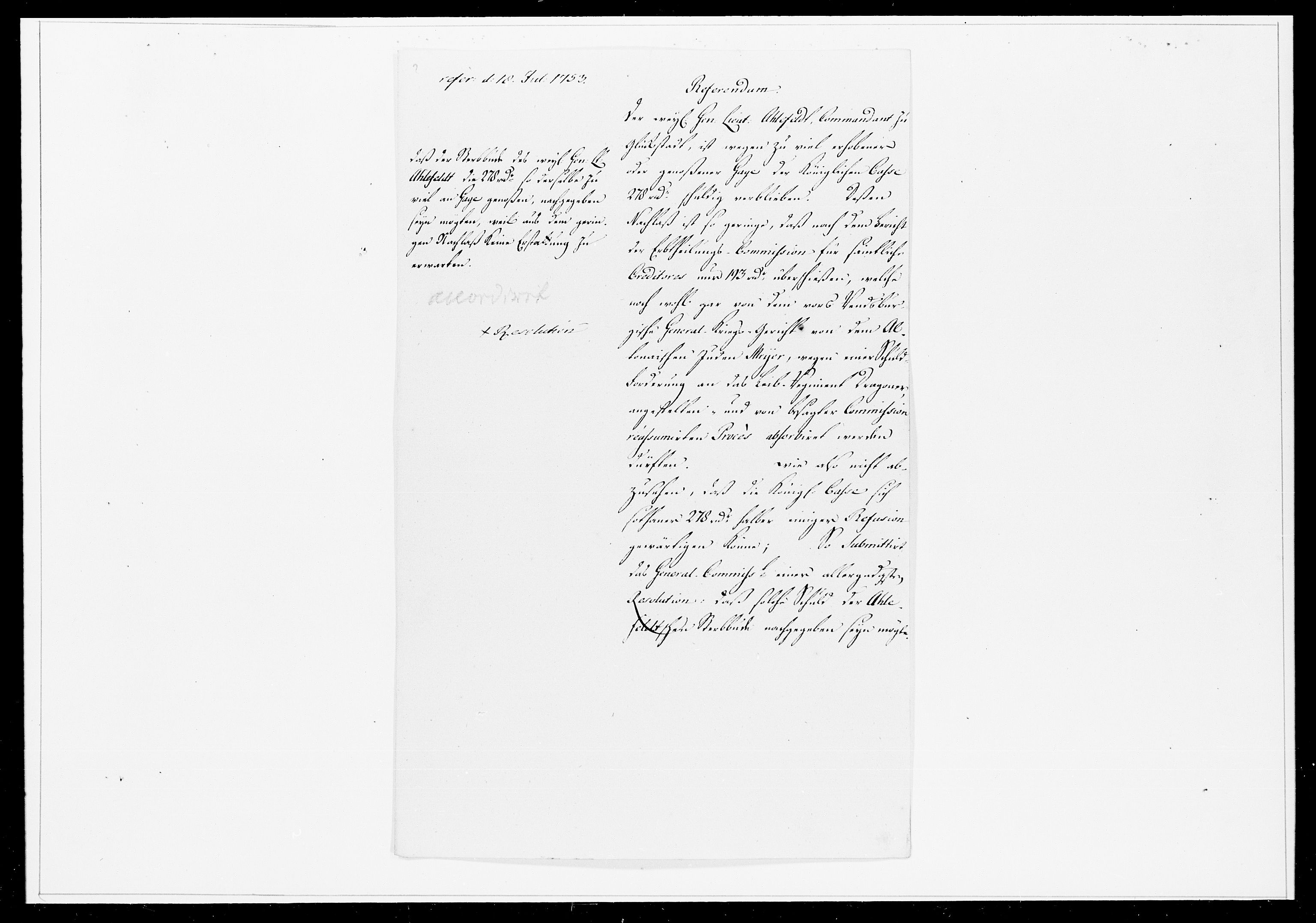 Krigskollegiet, Krigskancelliet, DRA/A-0006/-/1241-1247: Refererede sager, 1753, p. 241