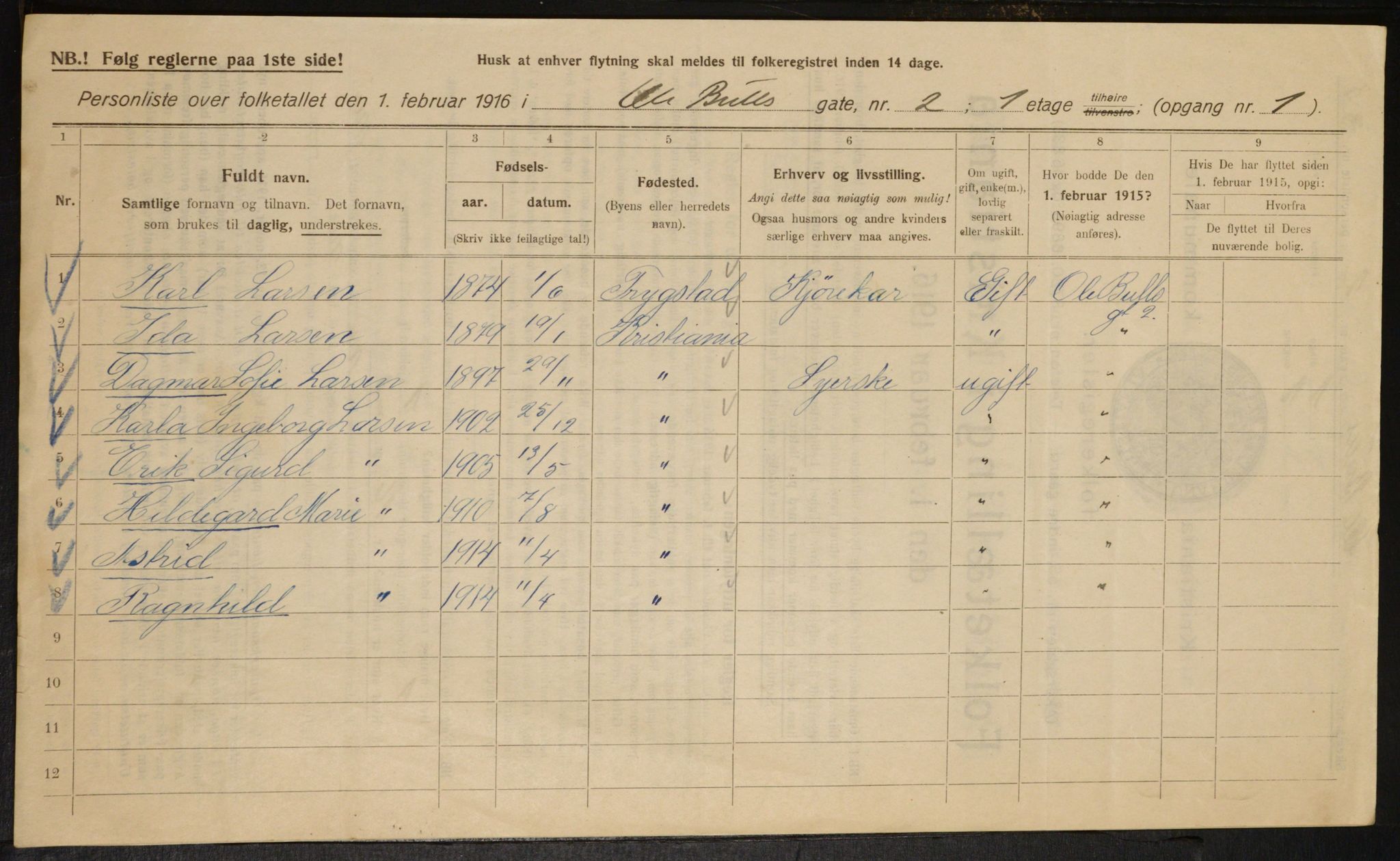 OBA, Municipal Census 1916 for Kristiania, 1916, p. 77229