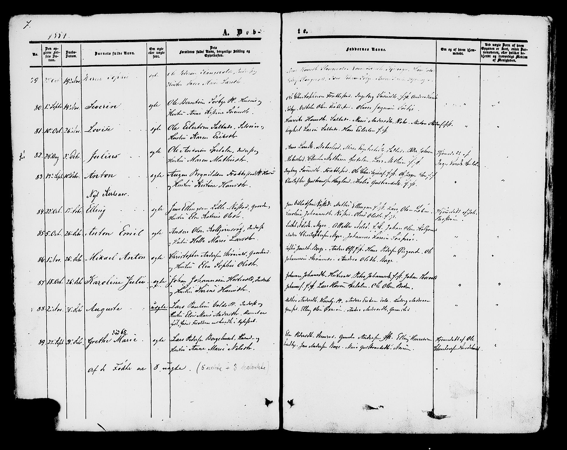 Råde prestekontor kirkebøker, AV/SAO-A-2009/F/Fa/L0006: Parish register (official) no. 6, 1854-1877, p. 7