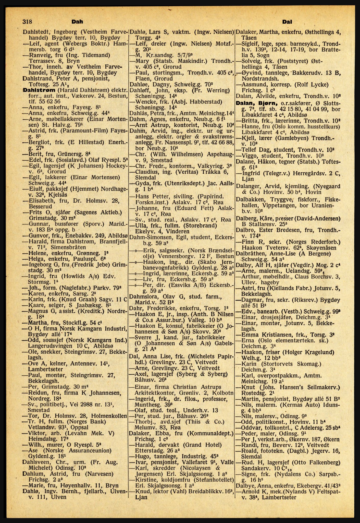 Kristiania/Oslo adressebok, PUBL/-, 1957-1958, p. 318