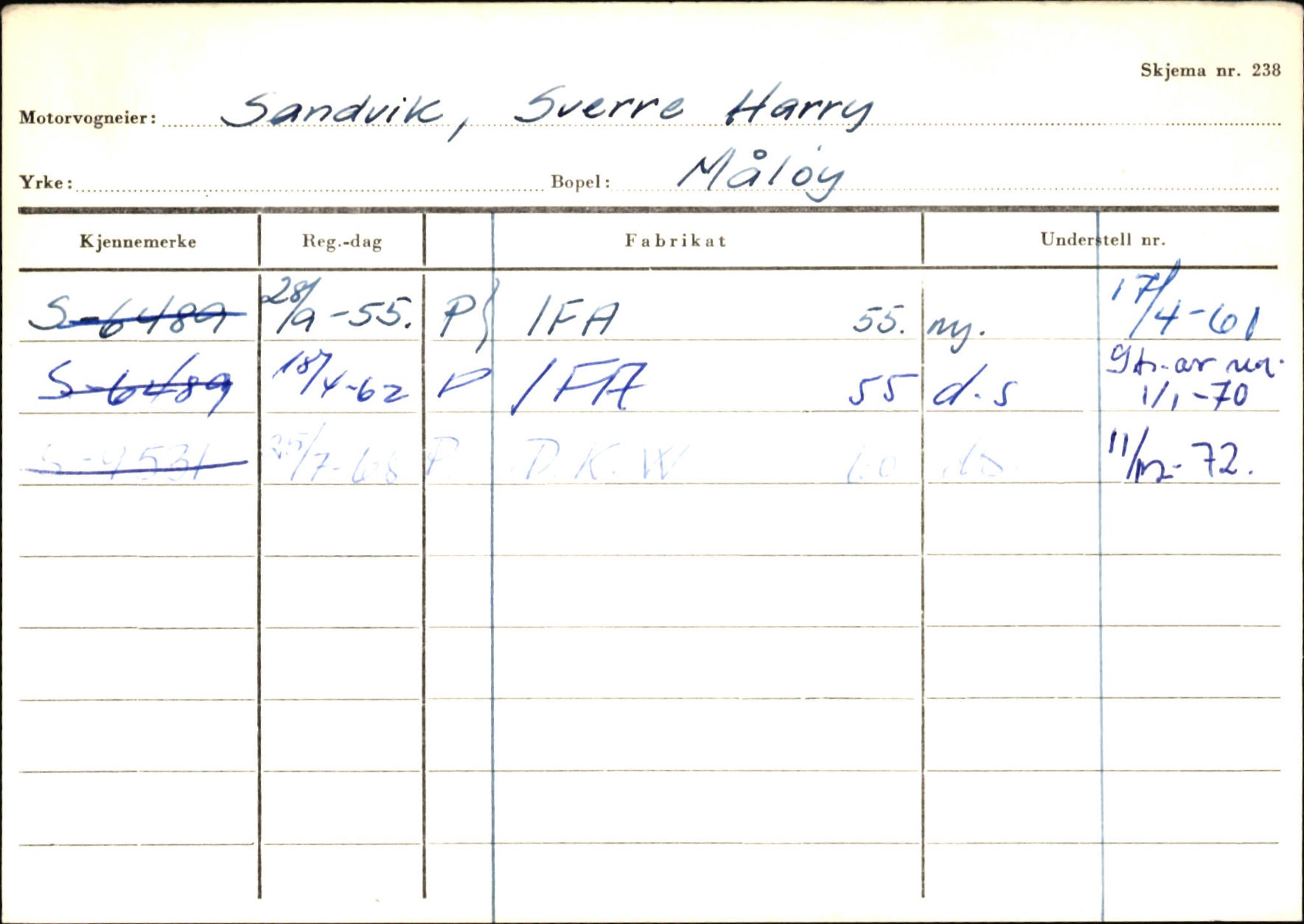 Statens vegvesen, Sogn og Fjordane vegkontor, AV/SAB-A-5301/4/F/L0145: Registerkort Vågsøy S-Å. Årdal I-P, 1945-1975, p. 41