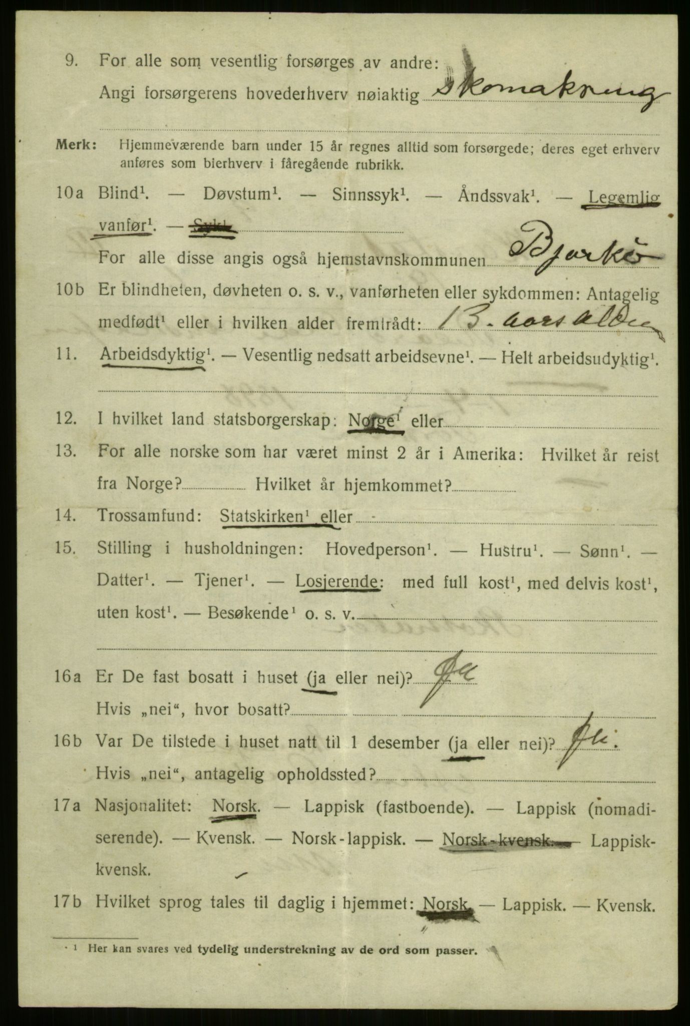 SATØ, 1920 census for Harstad, 1920, p. 4497