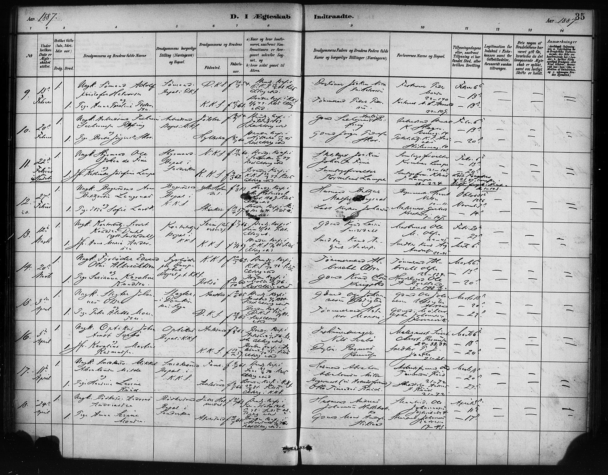 Korskirken sokneprestembete, SAB/A-76101/H/Haa/L0037: Parish register (official) no. D 4, 1883-1904, p. 35