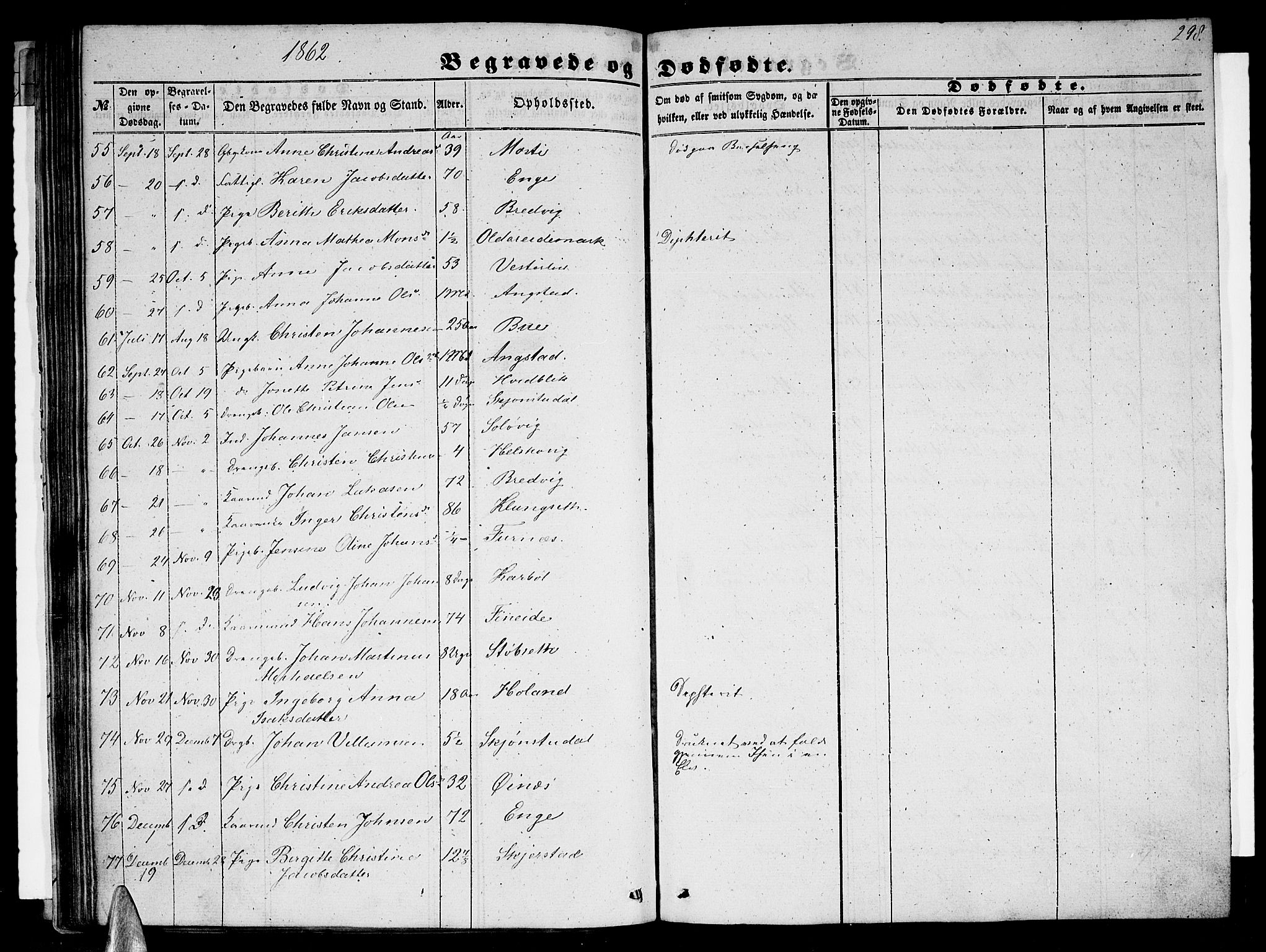 Ministerialprotokoller, klokkerbøker og fødselsregistre - Nordland, AV/SAT-A-1459/852/L0753: Parish register (copy) no. 852C04, 1856-1877, p. 298