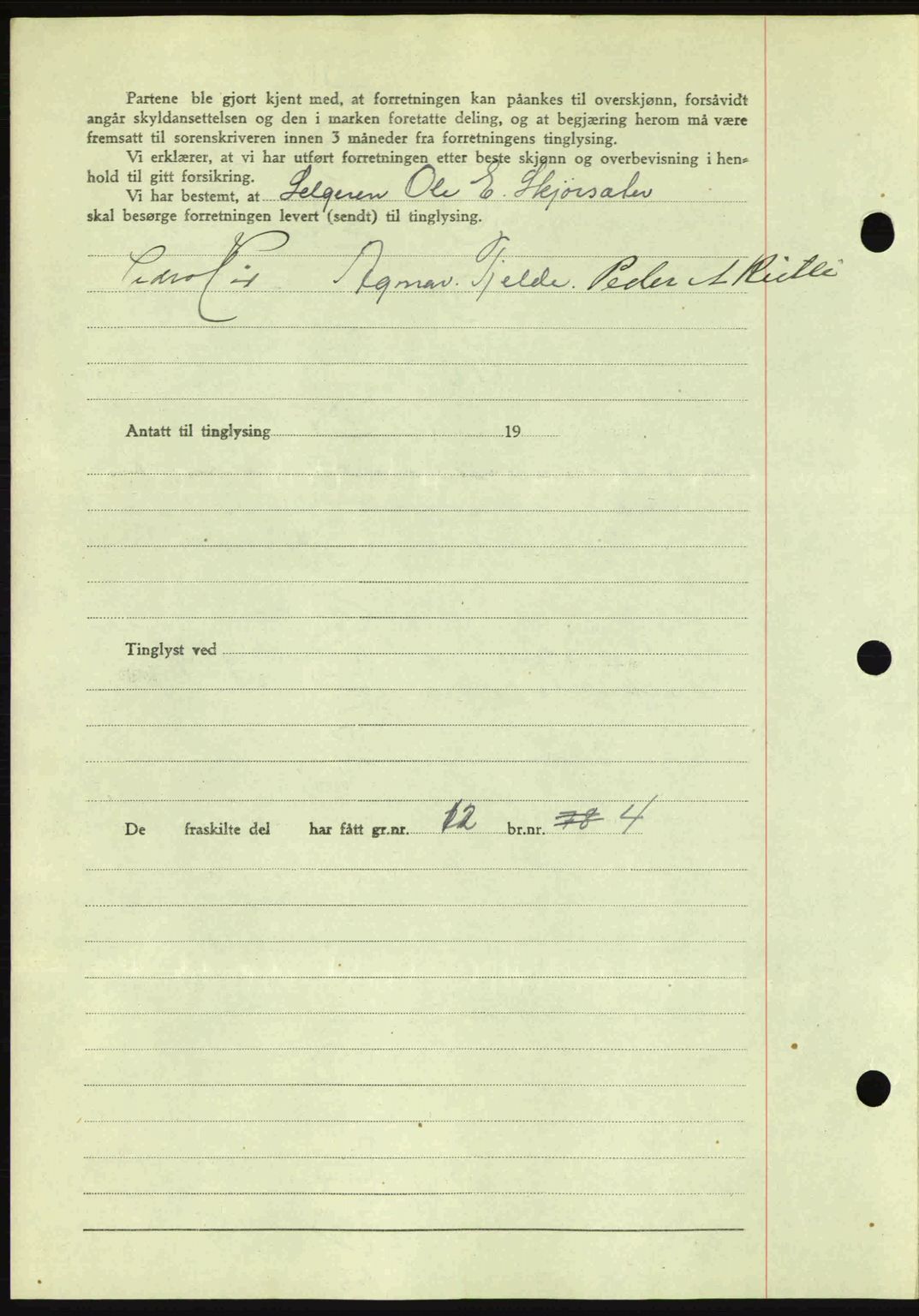 Romsdal sorenskriveri, AV/SAT-A-4149/1/2/2C: Mortgage book no. A15, 1943-1944, Diary no: : 2077/1943