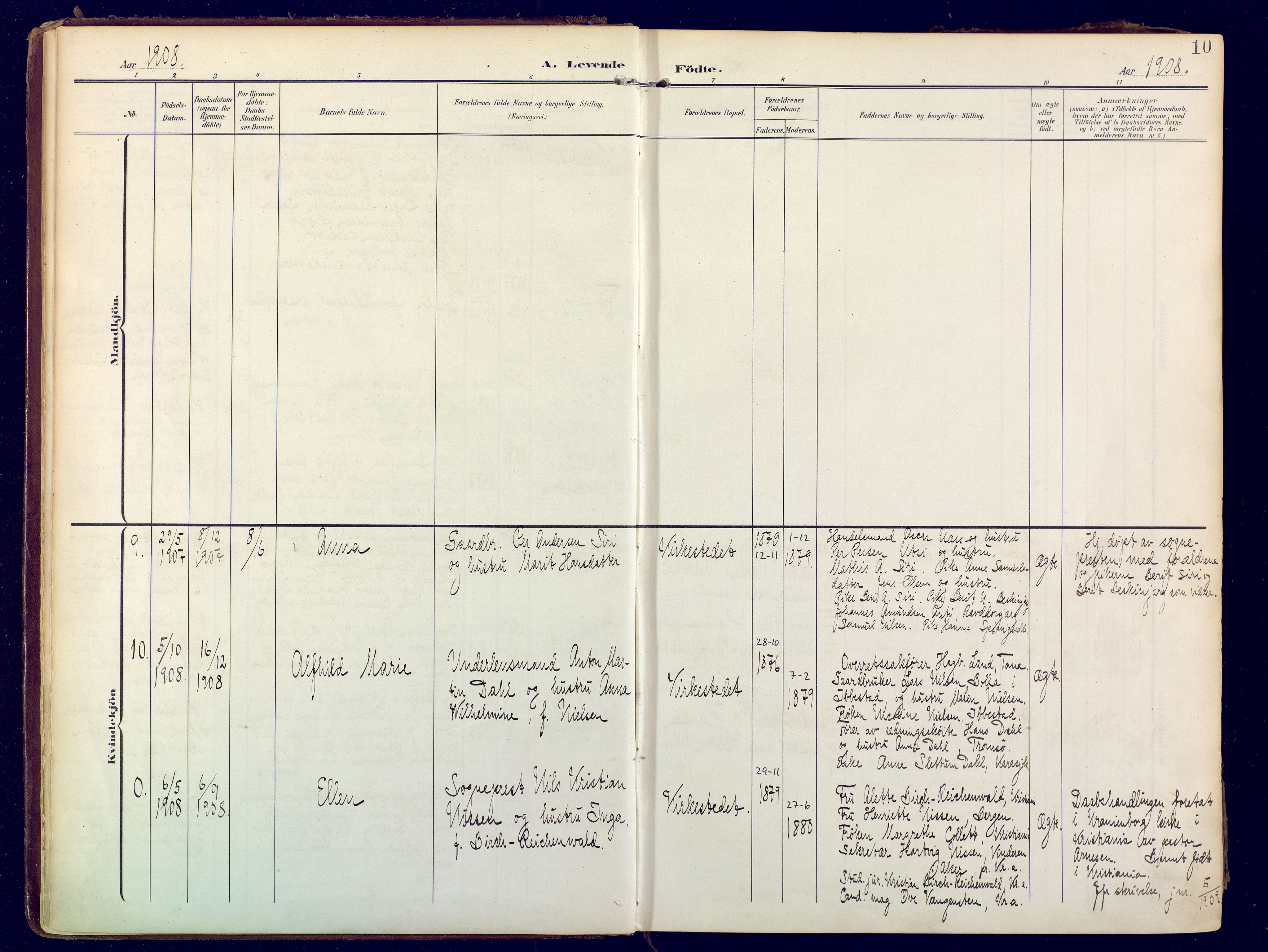 Karasjok sokneprestkontor, AV/SATØ-S-1352/H/Ha: Parish register (official) no. 3, 1907-1926, p. 10