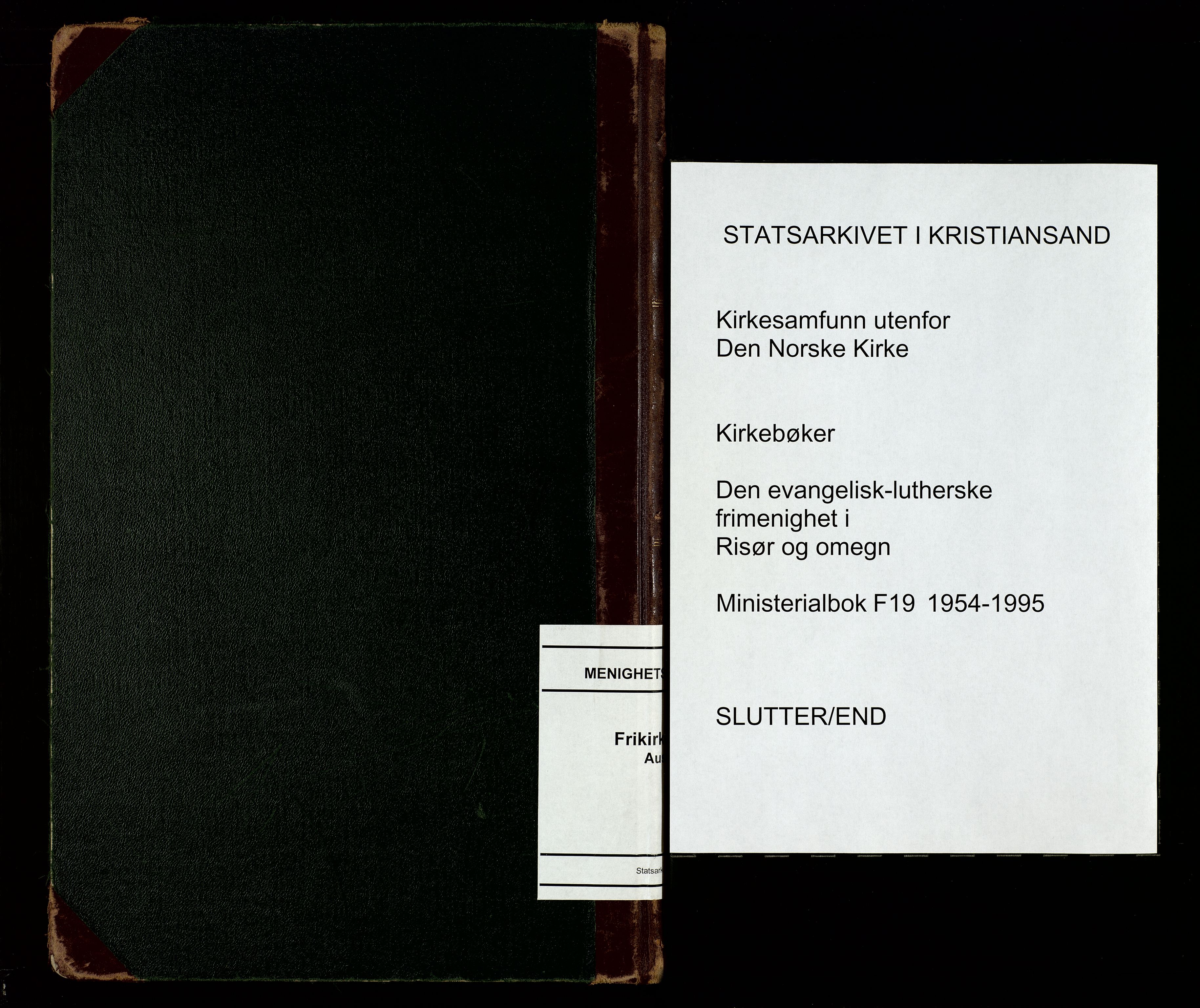 Den evangelisk-lutherske frimenighet, Risør, AV/SAK-1292-0007/F/Fa/L0003: Dissenter register no. F 19, 1954-1995