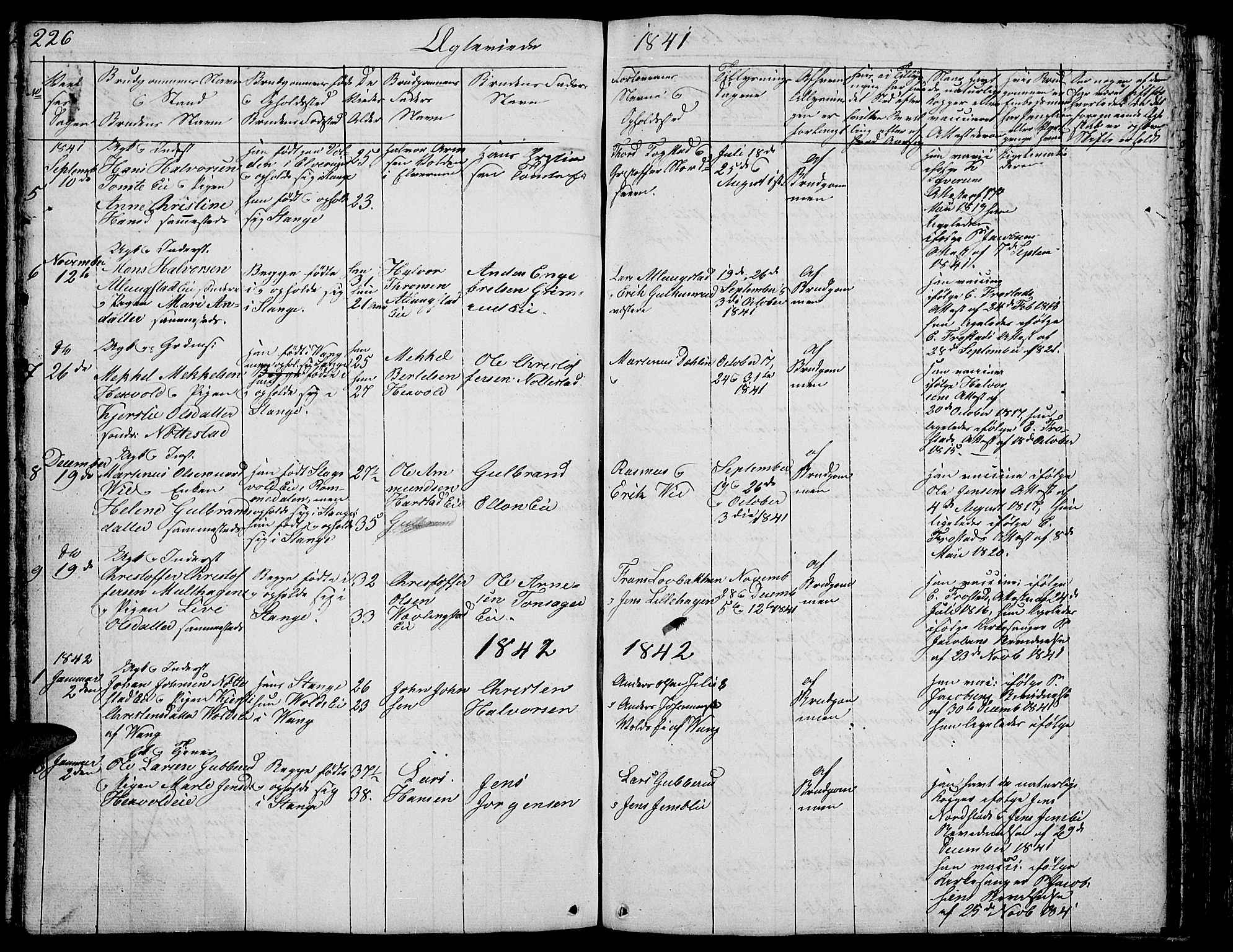 Stange prestekontor, SAH/PREST-002/L/L0002: Parish register (copy) no. 2, 1838-1879, p. 226
