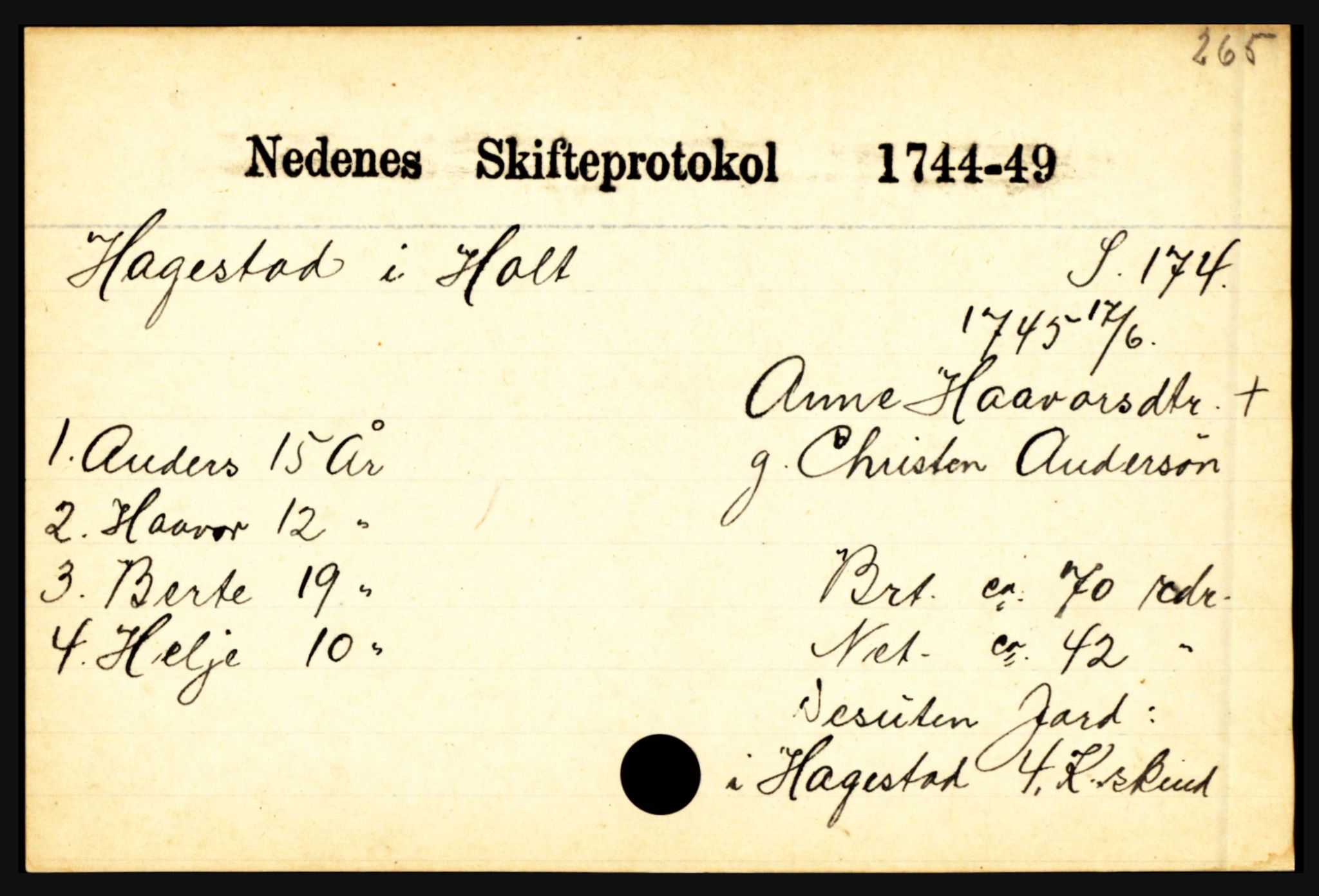 Nedenes sorenskriveri før 1824, AV/SAK-1221-0007/H, p. 10823