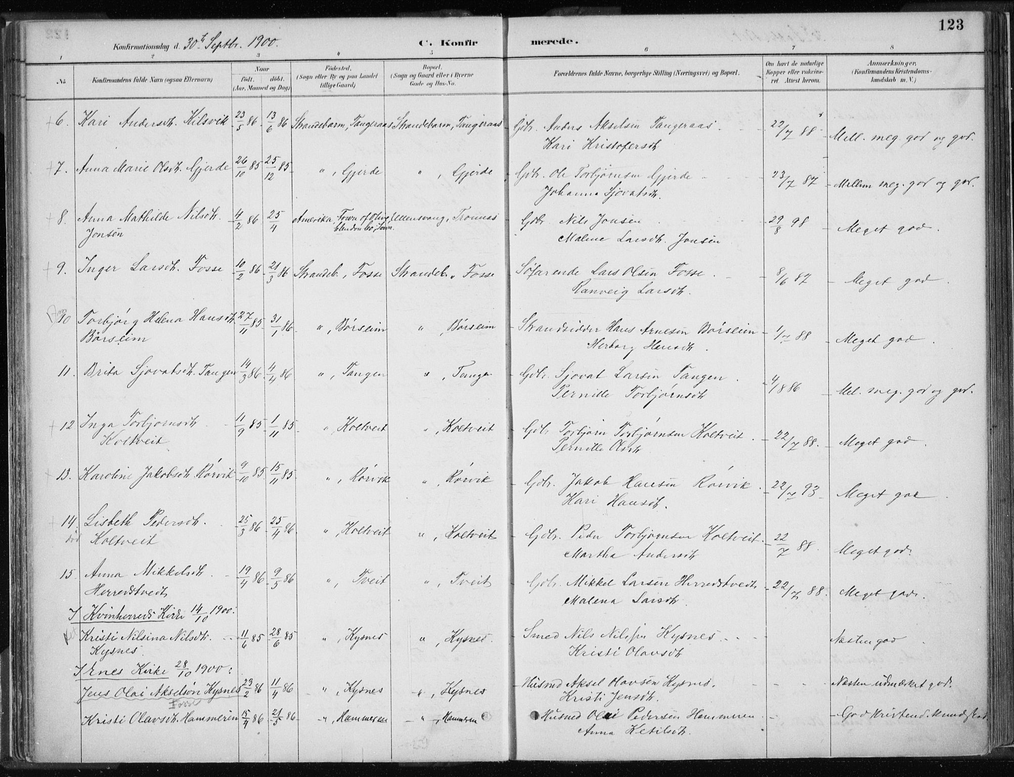 Strandebarm sokneprestembete, AV/SAB-A-78401/H/Haa: Parish register (official) no. B  1, 1886-1908, p. 123