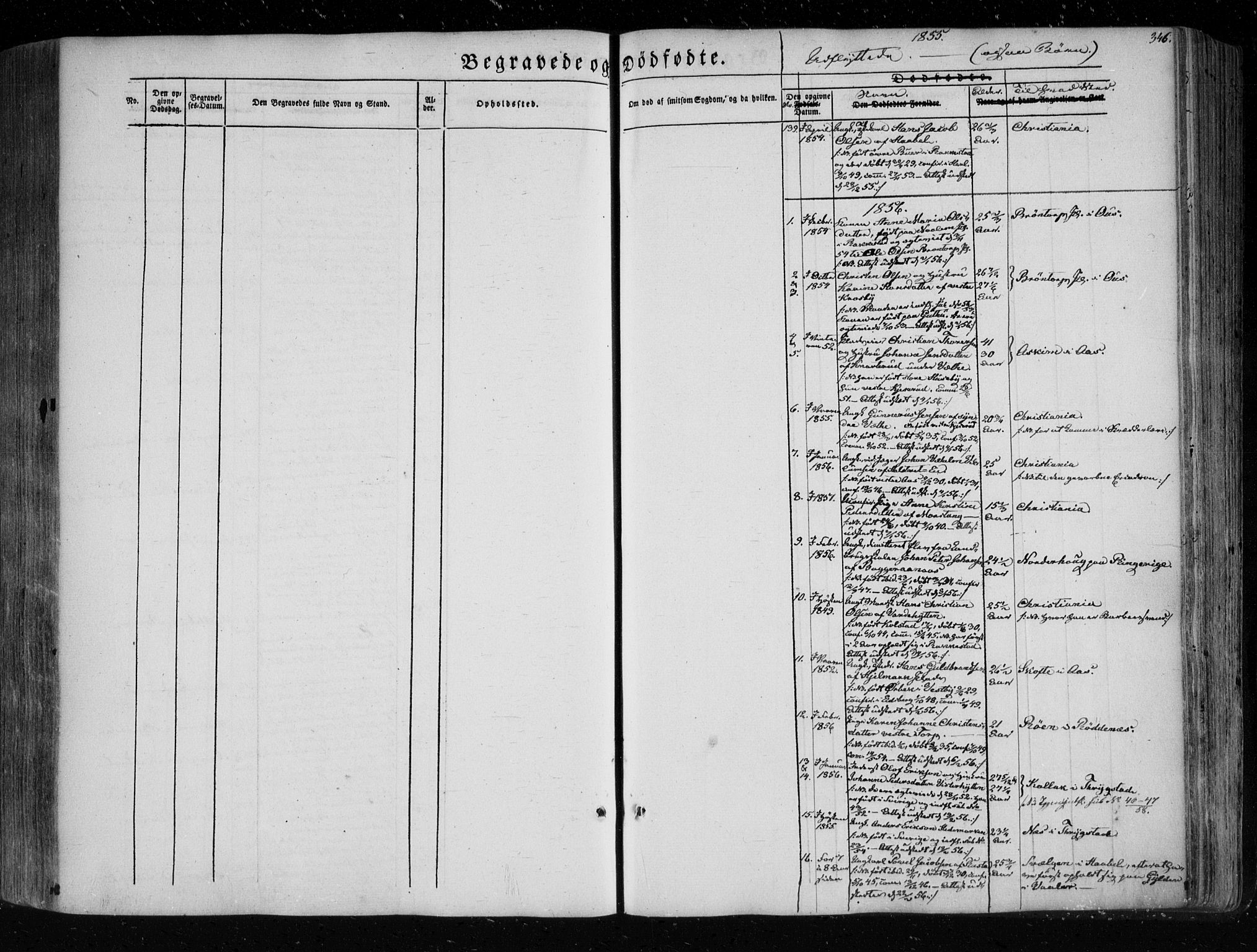 Eidsberg prestekontor Kirkebøker, AV/SAO-A-10905/F/Fa/L0009: Parish register (official) no. I 9, 1849-1856, p. 346