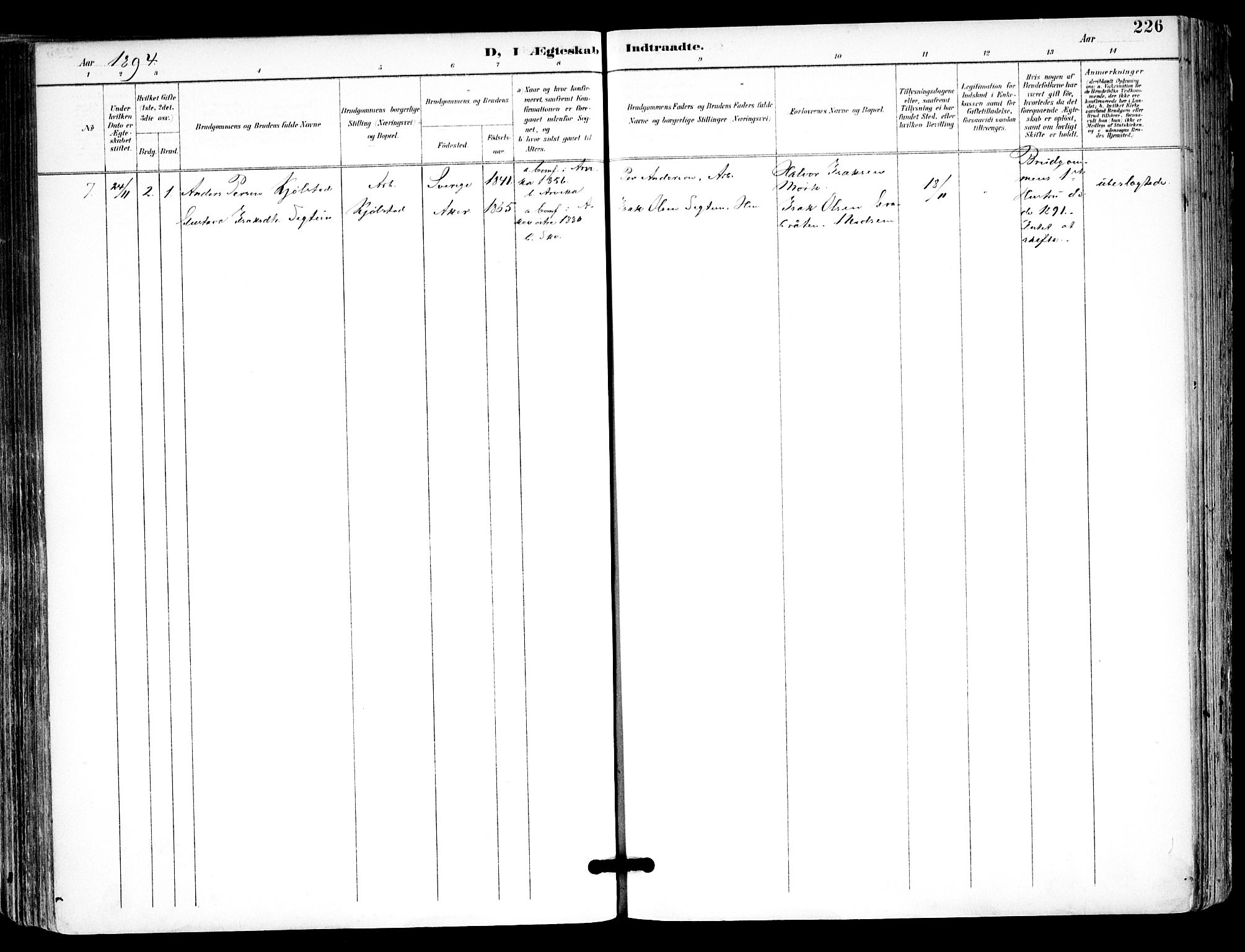 Kråkstad prestekontor Kirkebøker, AV/SAO-A-10125a/F/Fa/L0010: Parish register (official) no. I 10, 1893-1931, p. 226