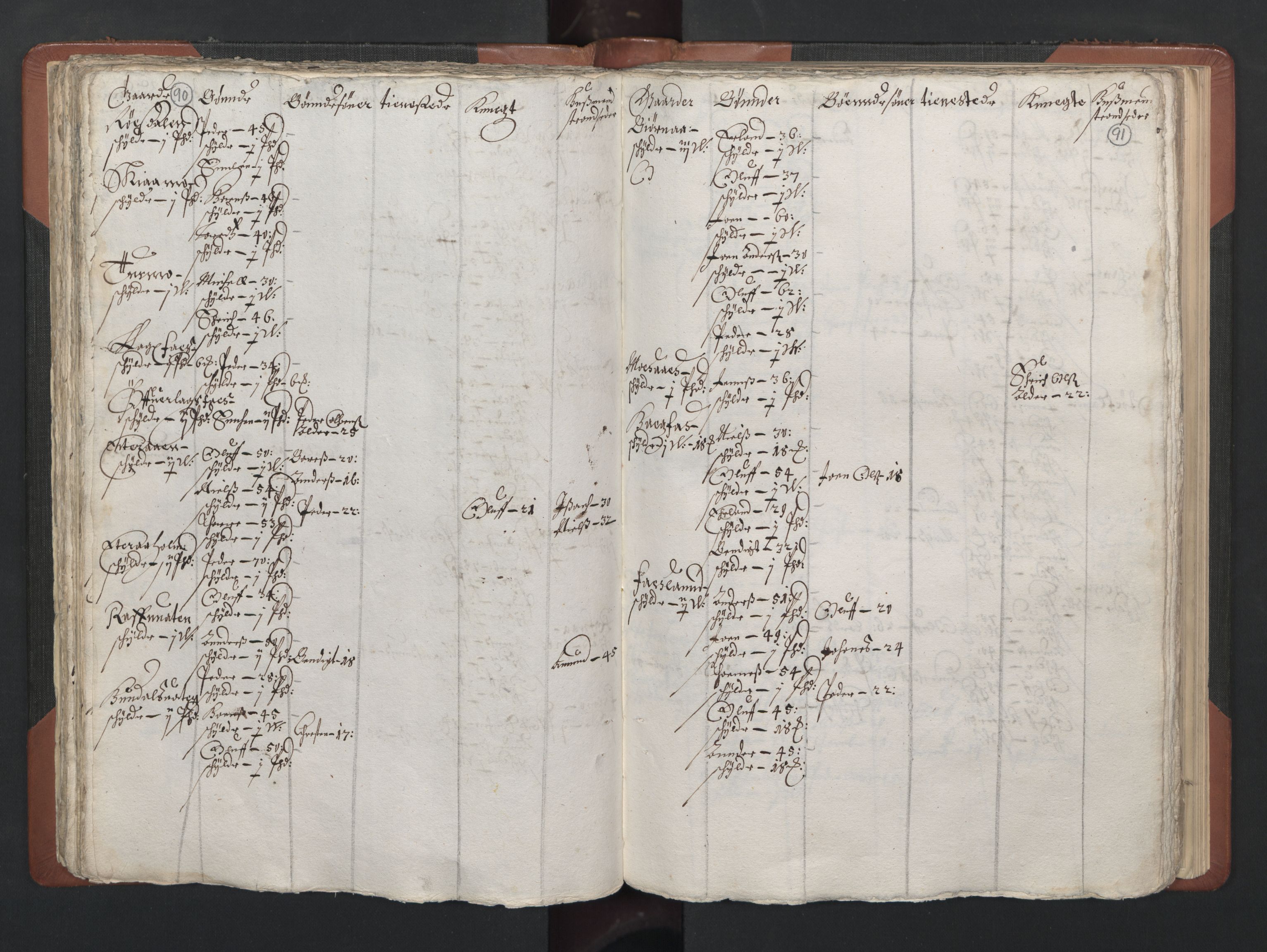 RA, Bailiff's Census 1664-1666, no. 20: Modern Nordland county, modern Troms county and modern Finnmark county, 1665, p. 90-91