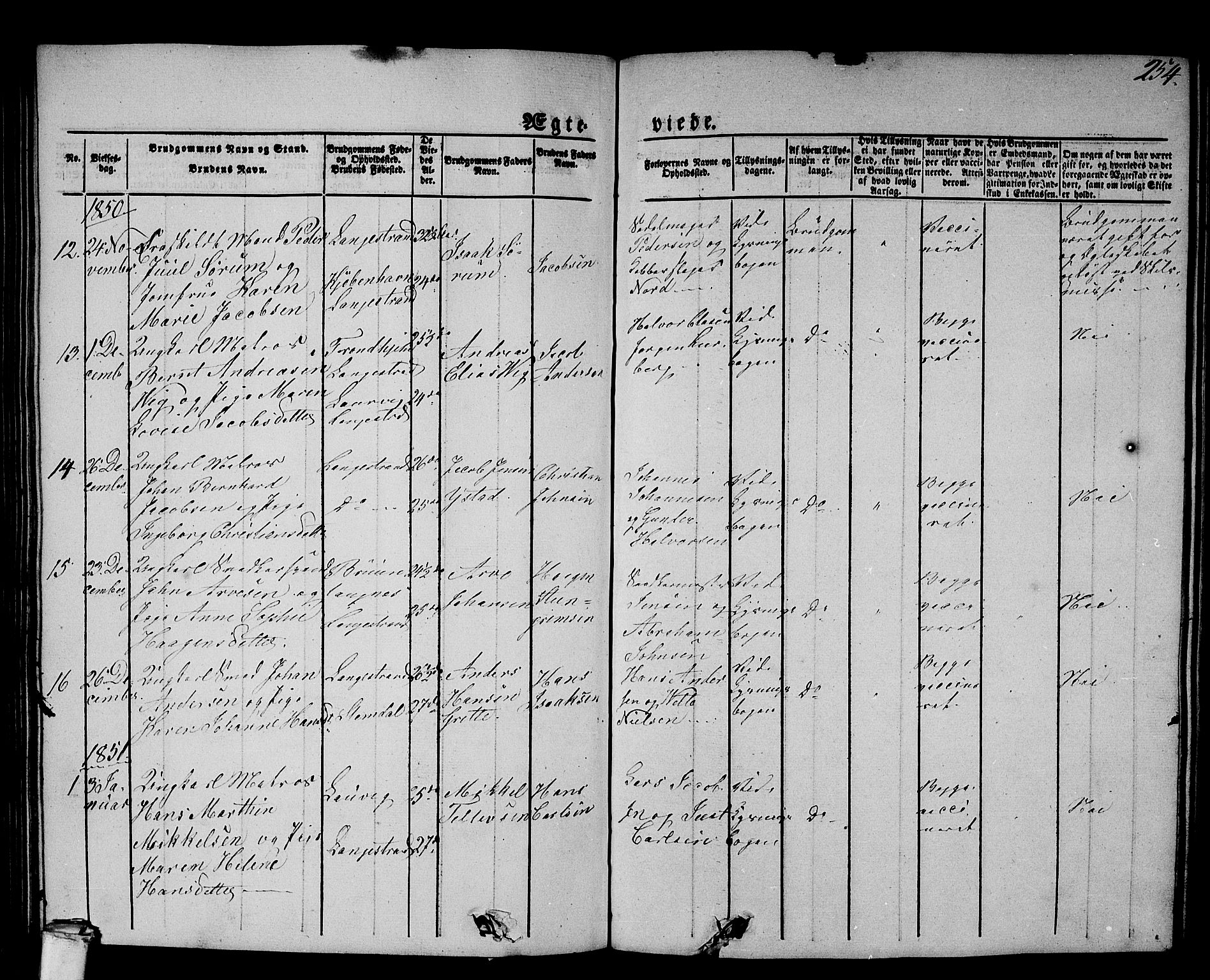 Larvik kirkebøker, AV/SAKO-A-352/G/Gb/L0002: Parish register (copy) no. II 2, 1843-1866, p. 254
