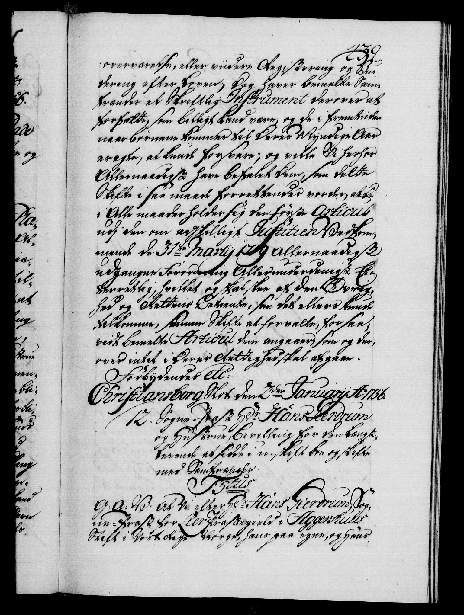 Danske Kanselli 1572-1799, AV/RA-EA-3023/F/Fc/Fca/Fcaa/L0039: Norske registre, 1755-1756, p. 439a