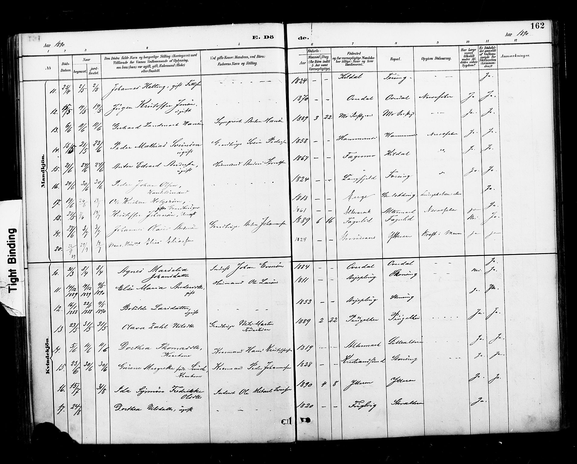 Ministerialprotokoller, klokkerbøker og fødselsregistre - Nordland, AV/SAT-A-1459/827/L0401: Parish register (official) no. 827A13, 1887-1905, p. 162