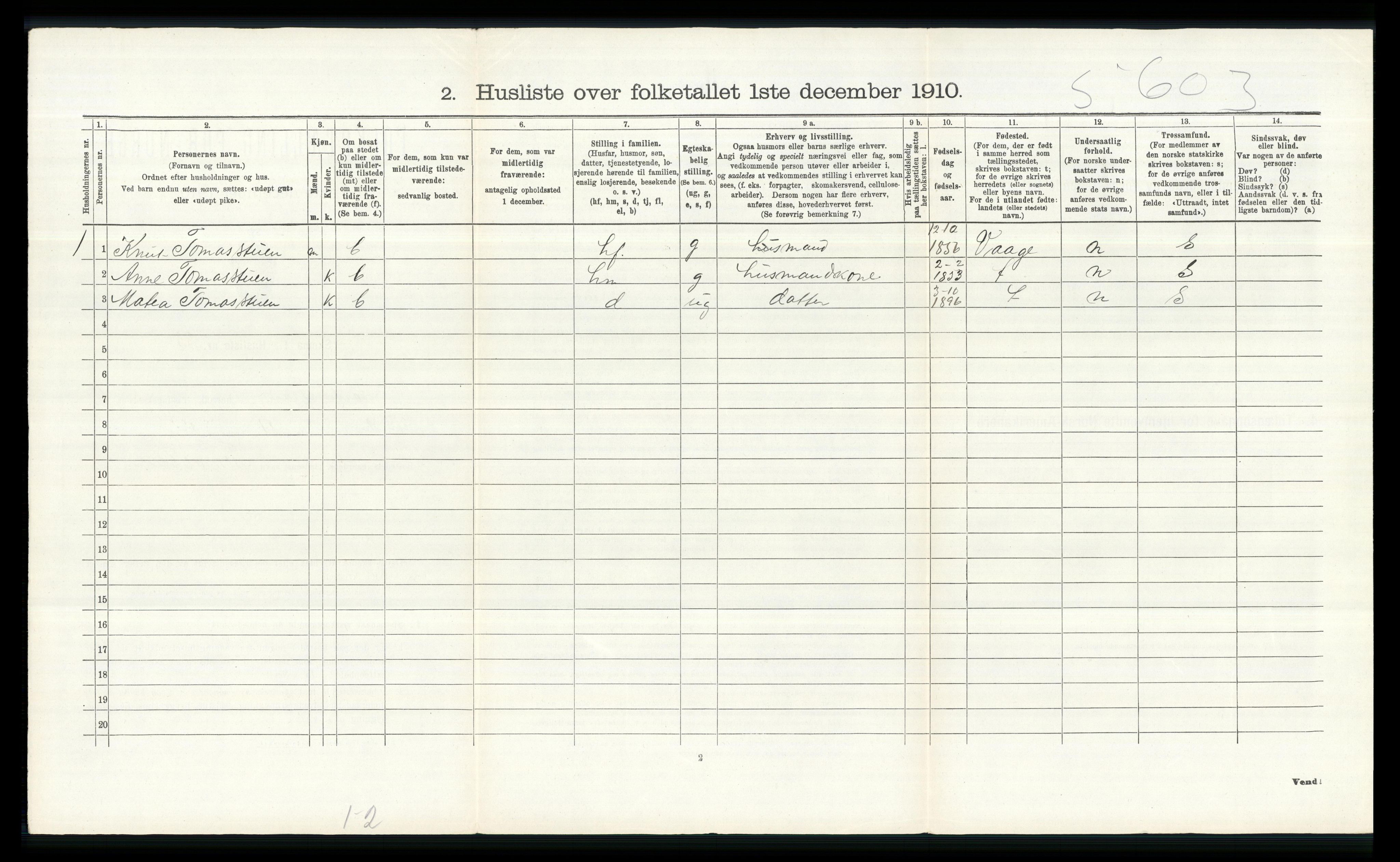 RA, 1910 census for Nord-Fron, 1910, p. 767