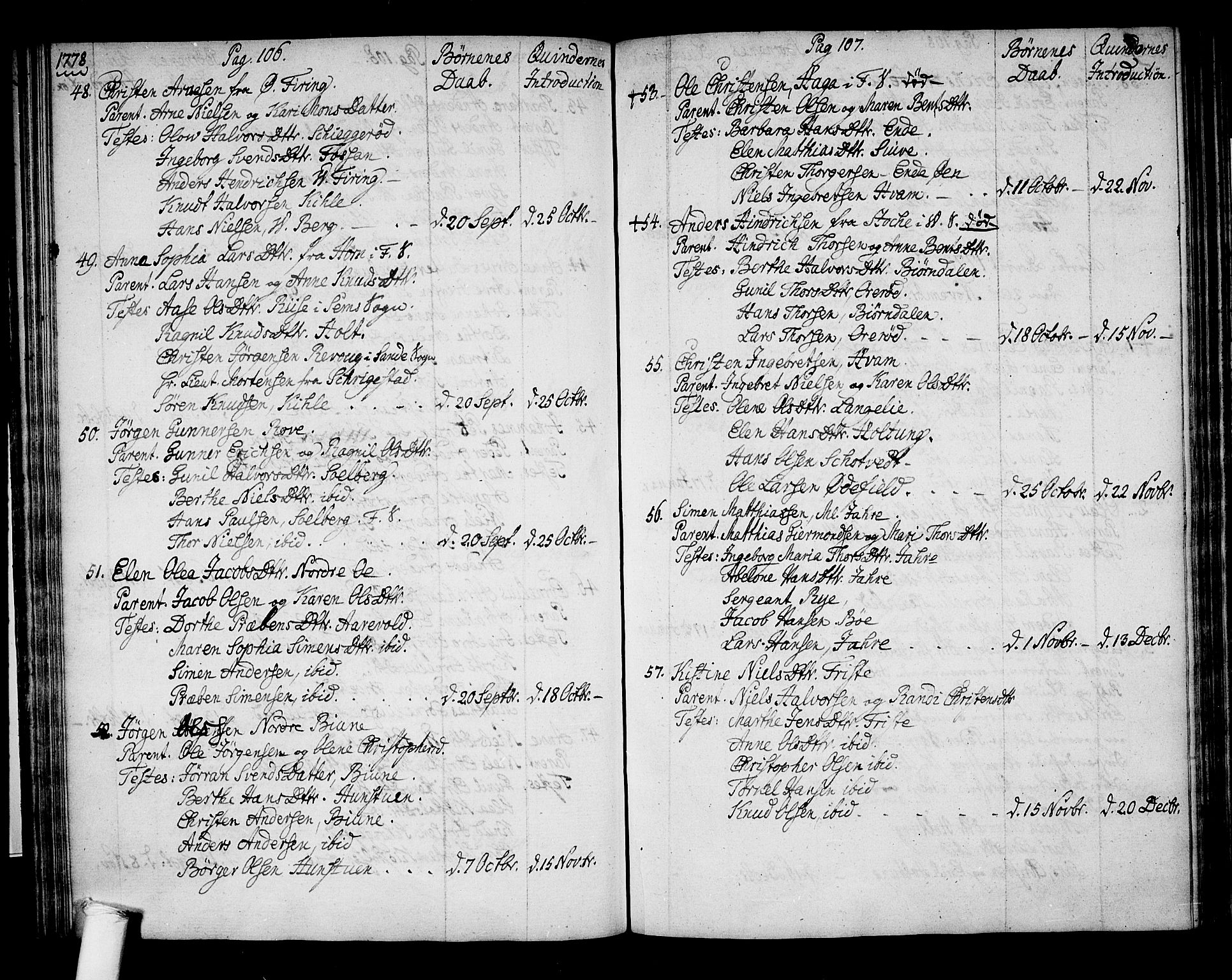 Ramnes kirkebøker, AV/SAKO-A-314/F/Fa/L0002: Parish register (official) no. I 2, 1773-1790, p. 106-107