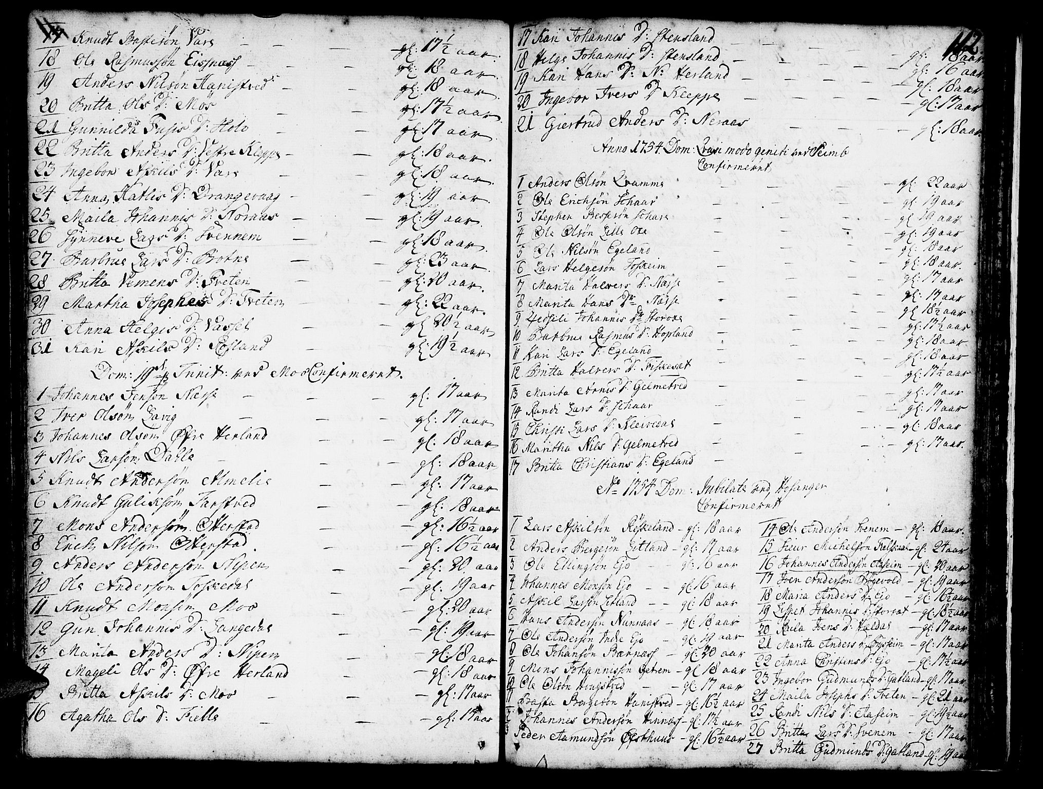 Hosanger sokneprestembete, AV/SAB-A-75801/H/Haa: Parish register (official) no. A 1 /1, 1750-1766, p. 112