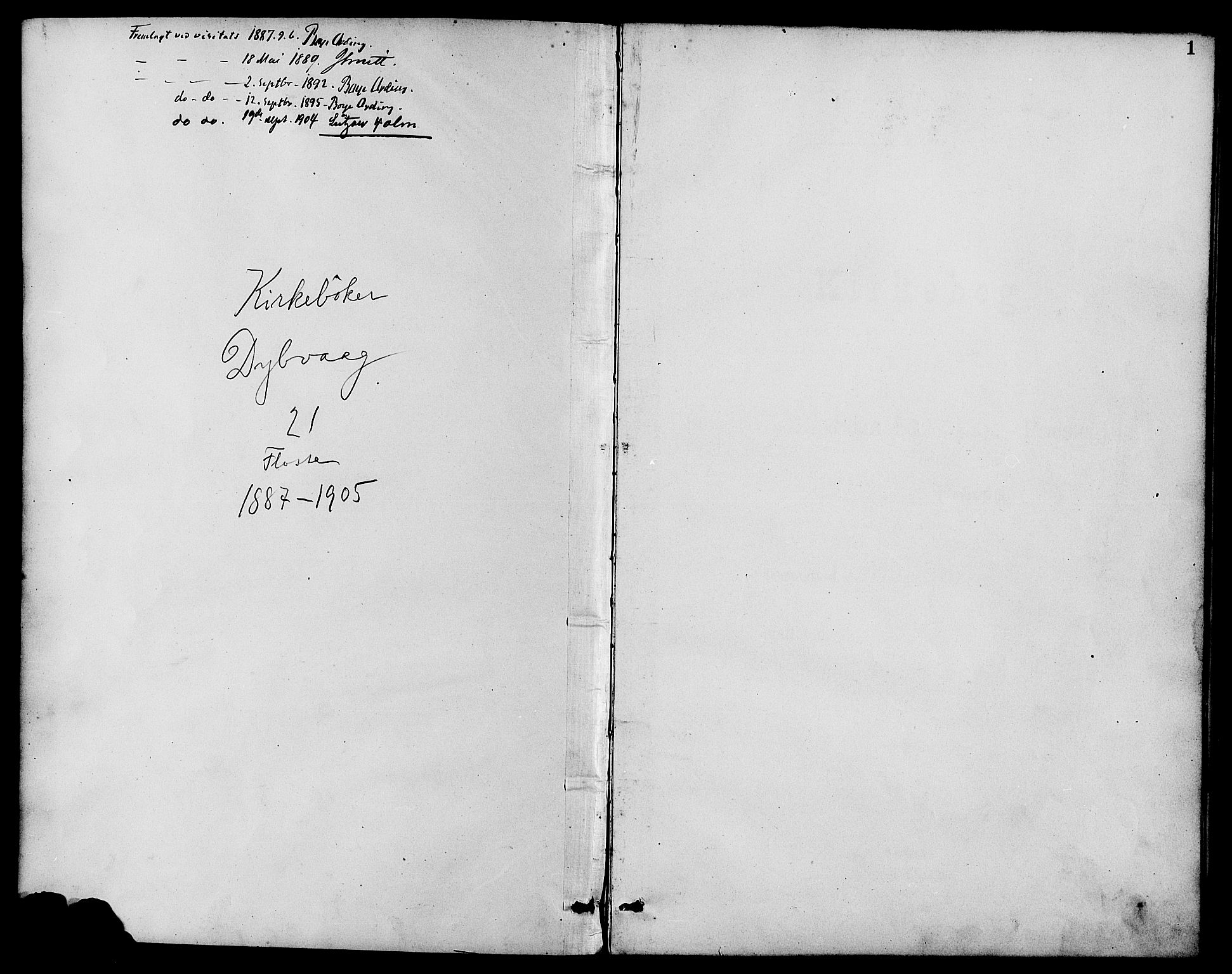 Dypvåg sokneprestkontor, SAK/1111-0007/F/Fb/Fbb/L0004: Parish register (copy) no. B 4, 1887-1905, p. 1