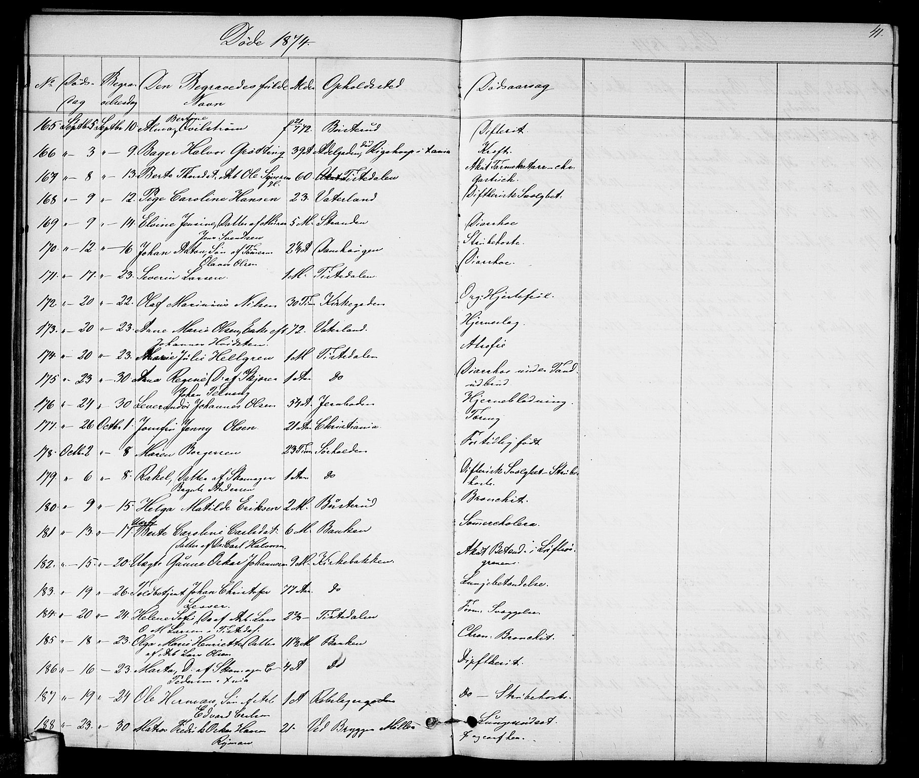 Halden prestekontor Kirkebøker, SAO/A-10909/G/Ga/L0007: Parish register (copy) no. 7, 1869-1884, p. 41