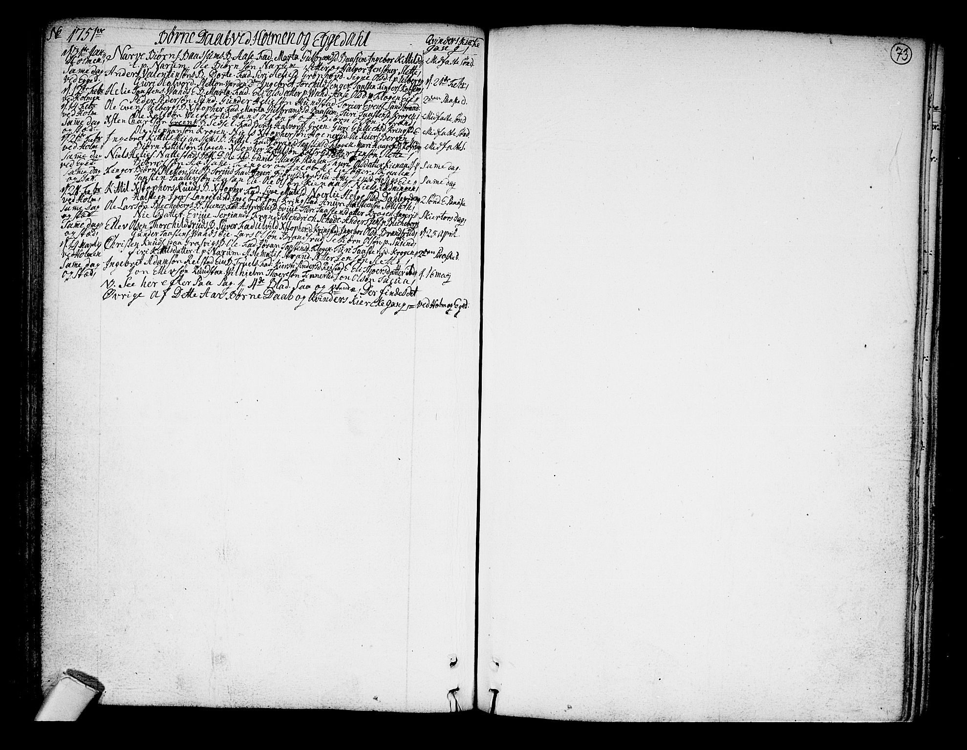 Sigdal kirkebøker, SAKO/A-245/F/Fa/L0001: Parish register (official) no. I 1, 1722-1777, p. 73