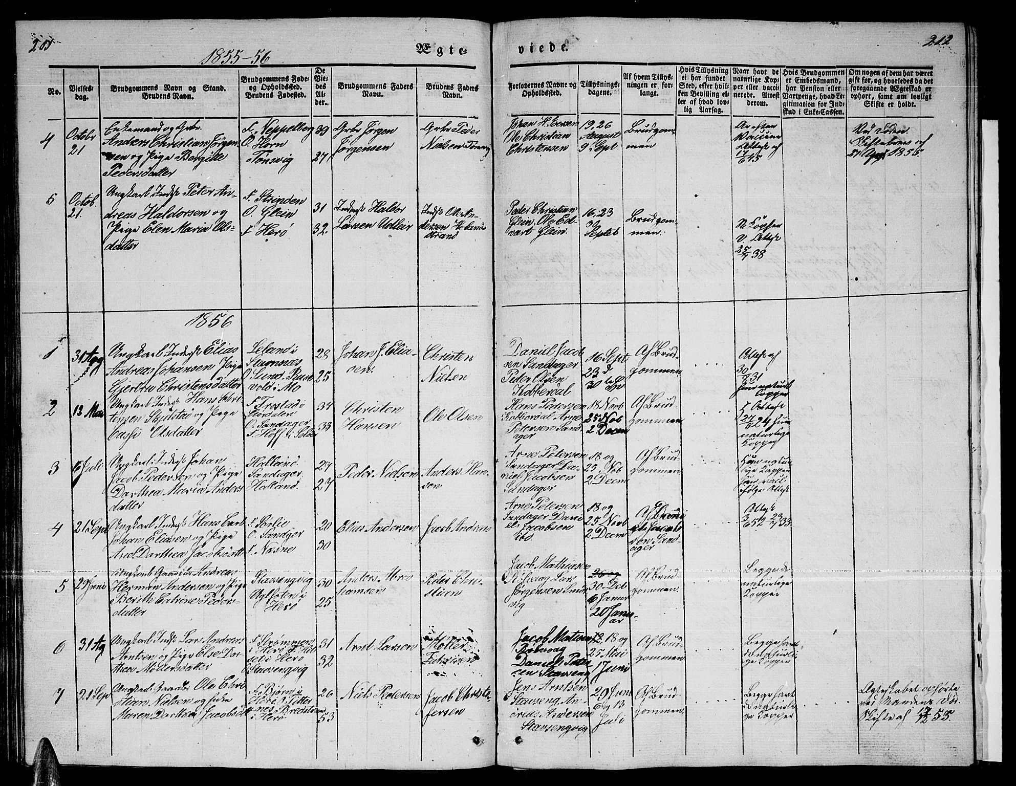 Ministerialprotokoller, klokkerbøker og fødselsregistre - Nordland, AV/SAT-A-1459/835/L0530: Parish register (copy) no. 835C02, 1842-1865, p. 211-212