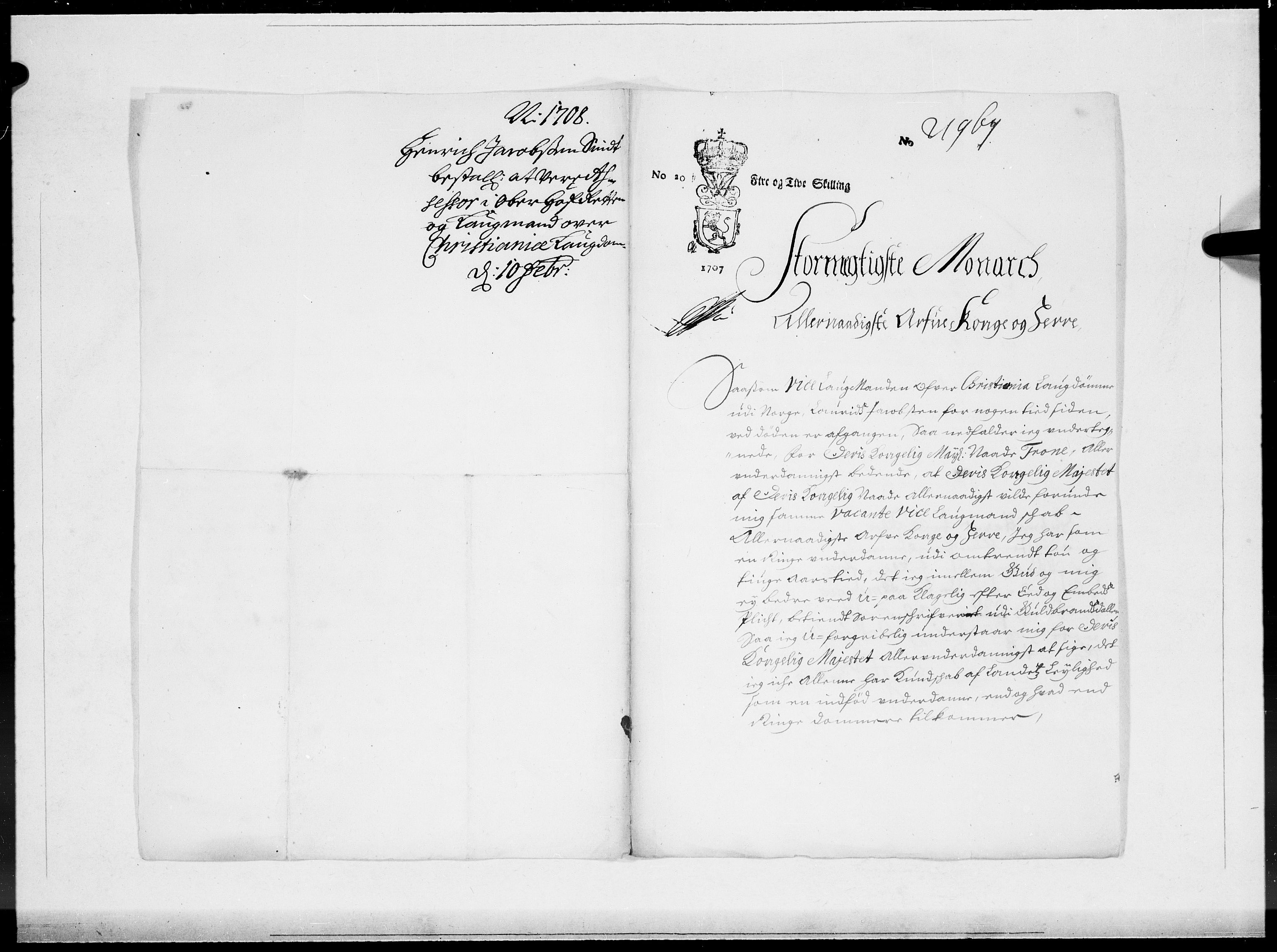 Danske Kanselli 1572-1799, AV/RA-EA-3023/F/Fc/Fcc/Fcca/L0065: Norske innlegg 1572-1799, 1708, p. 237