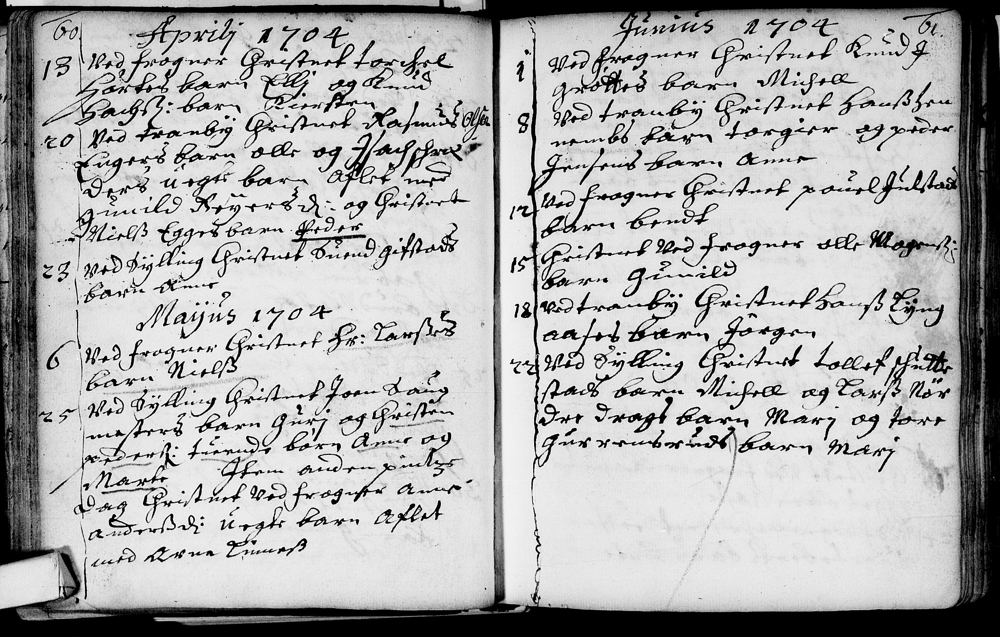 Lier kirkebøker, AV/SAKO-A-230/F/Fa/L0002: Parish register (official) no. I 2, 1701-1726, p. 60-61