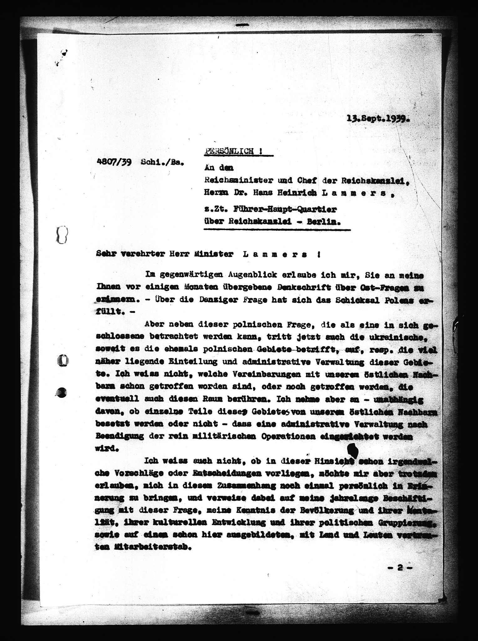 Documents Section, AV/RA-RAFA-2200/V/L0091: Amerikansk mikrofilm "Captured German Documents".
Box No. 953.  FKA jnr. 59/1955., 1935-1942, p. 738