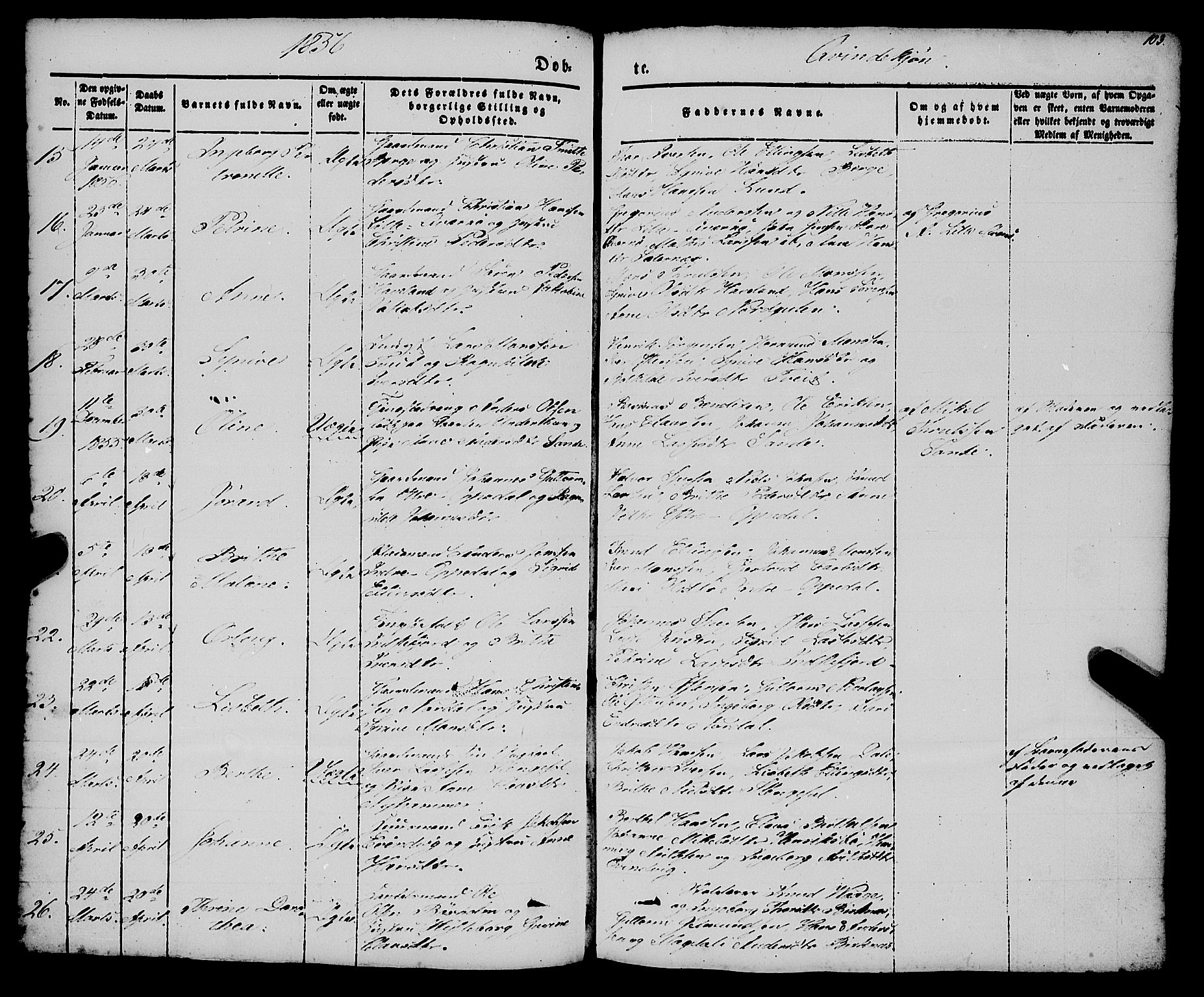 Gulen sokneprestembete, AV/SAB-A-80201/H/Haa/Haaa/L0021: Parish register (official) no. A 21, 1848-1858, p. 103