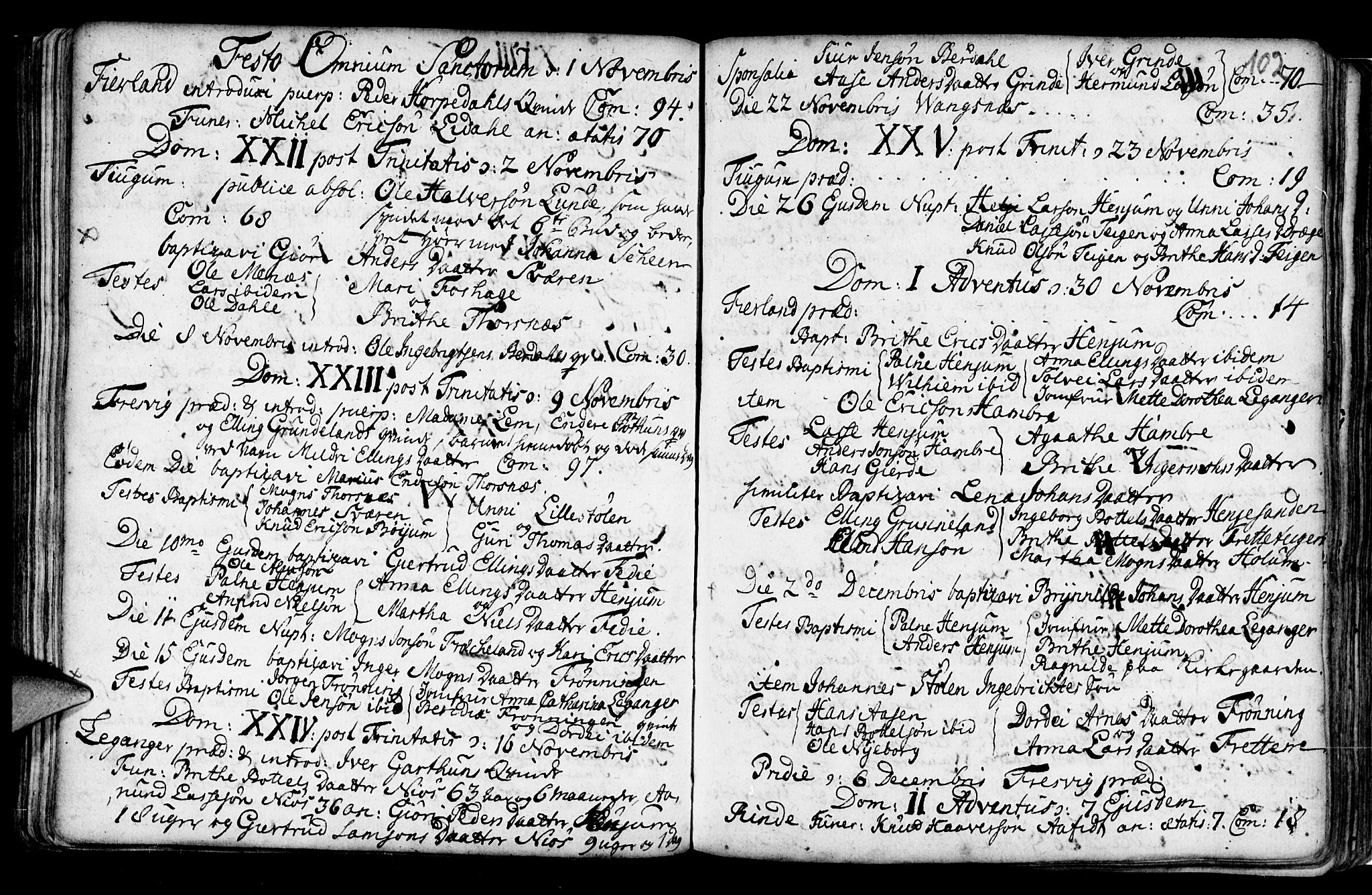 Leikanger sokneprestembete, AV/SAB-A-81001/H/Haa/Haaa/L0002: Parish register (official) no. A 2, 1735-1756, p. 102