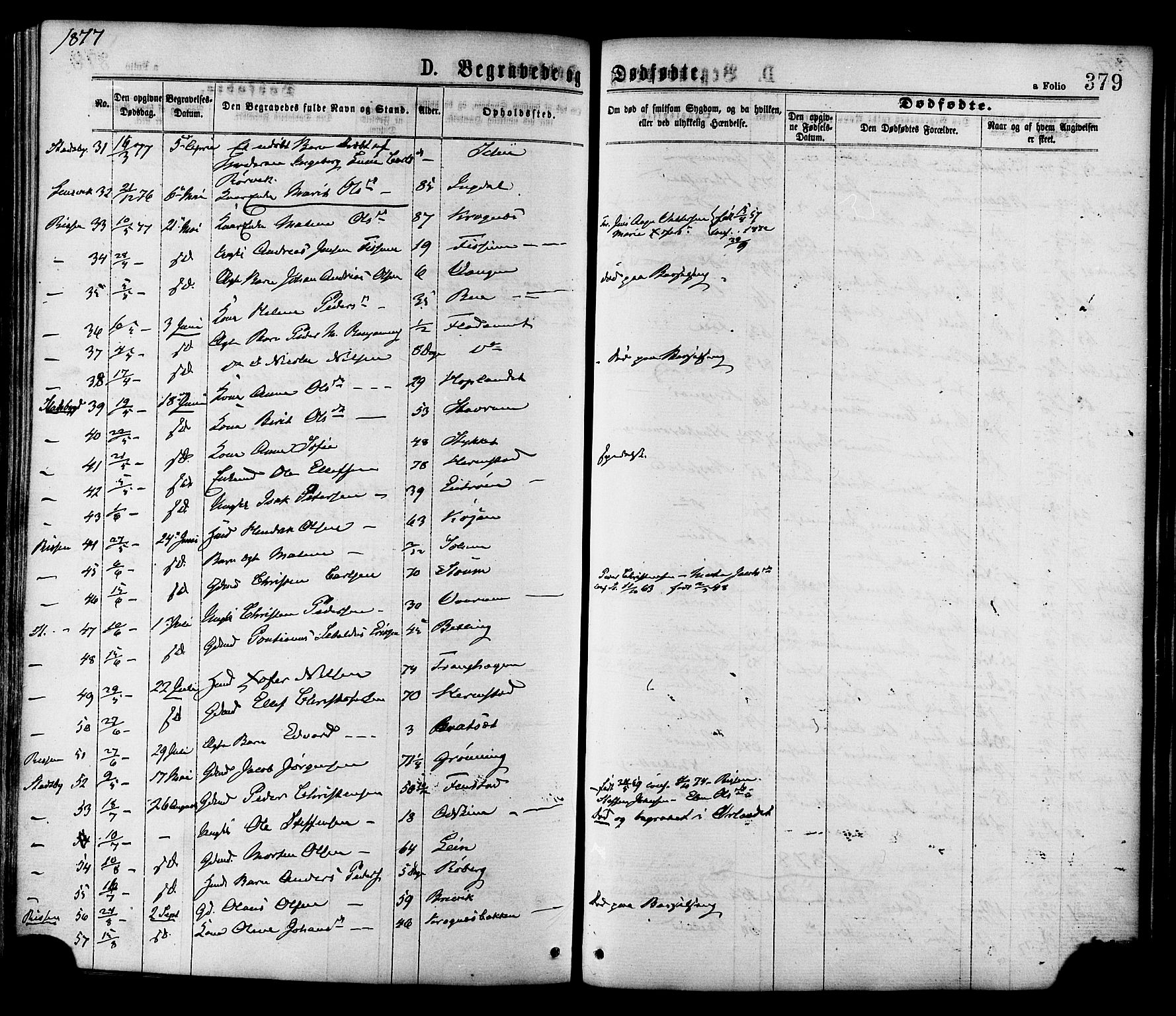 Ministerialprotokoller, klokkerbøker og fødselsregistre - Sør-Trøndelag, SAT/A-1456/646/L0613: Parish register (official) no. 646A11, 1870-1884, p. 379