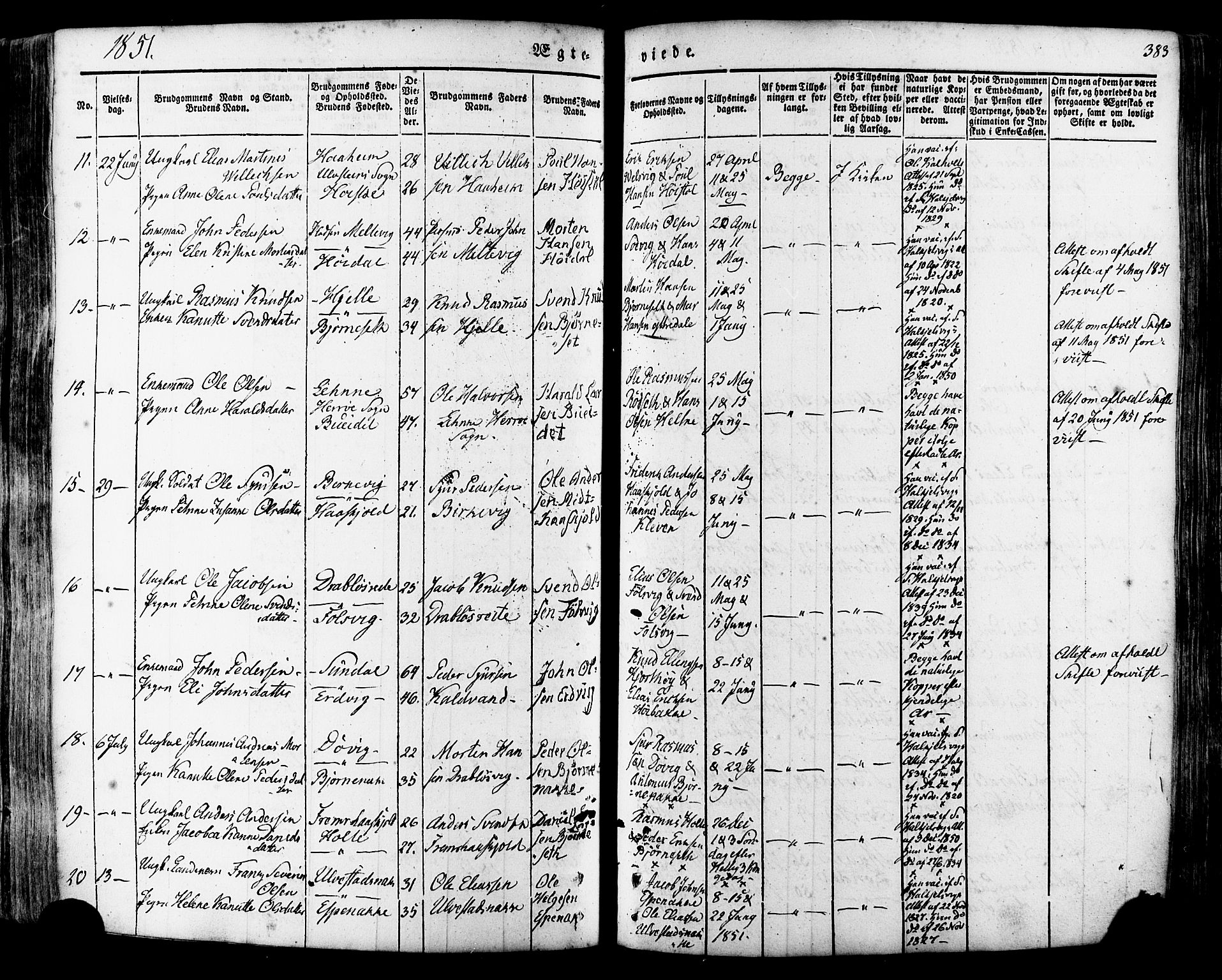 Ministerialprotokoller, klokkerbøker og fødselsregistre - Møre og Romsdal, AV/SAT-A-1454/511/L0140: Parish register (official) no. 511A07, 1851-1878, p. 383